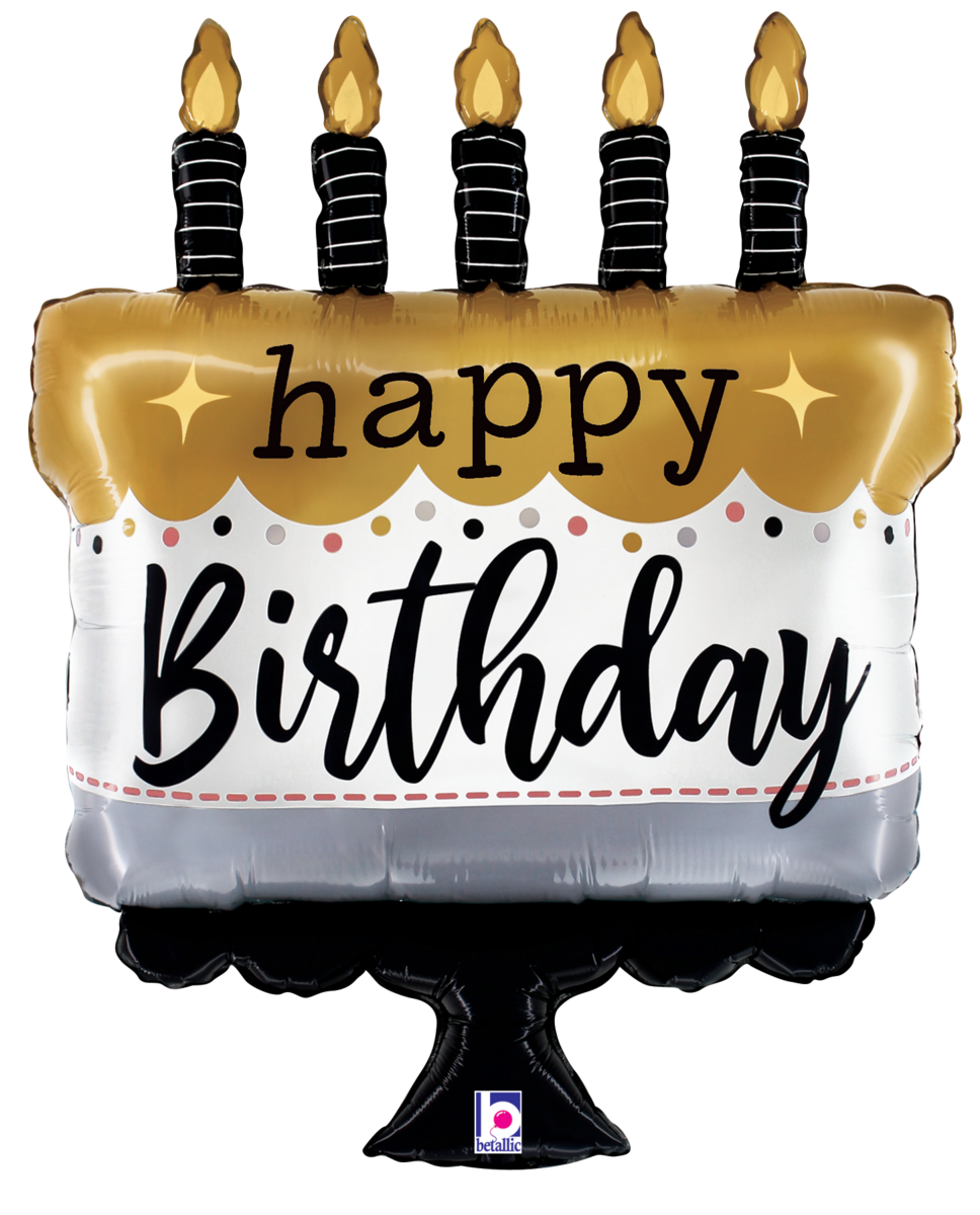 Betallic 28" Satin Metallic Birthday Cake