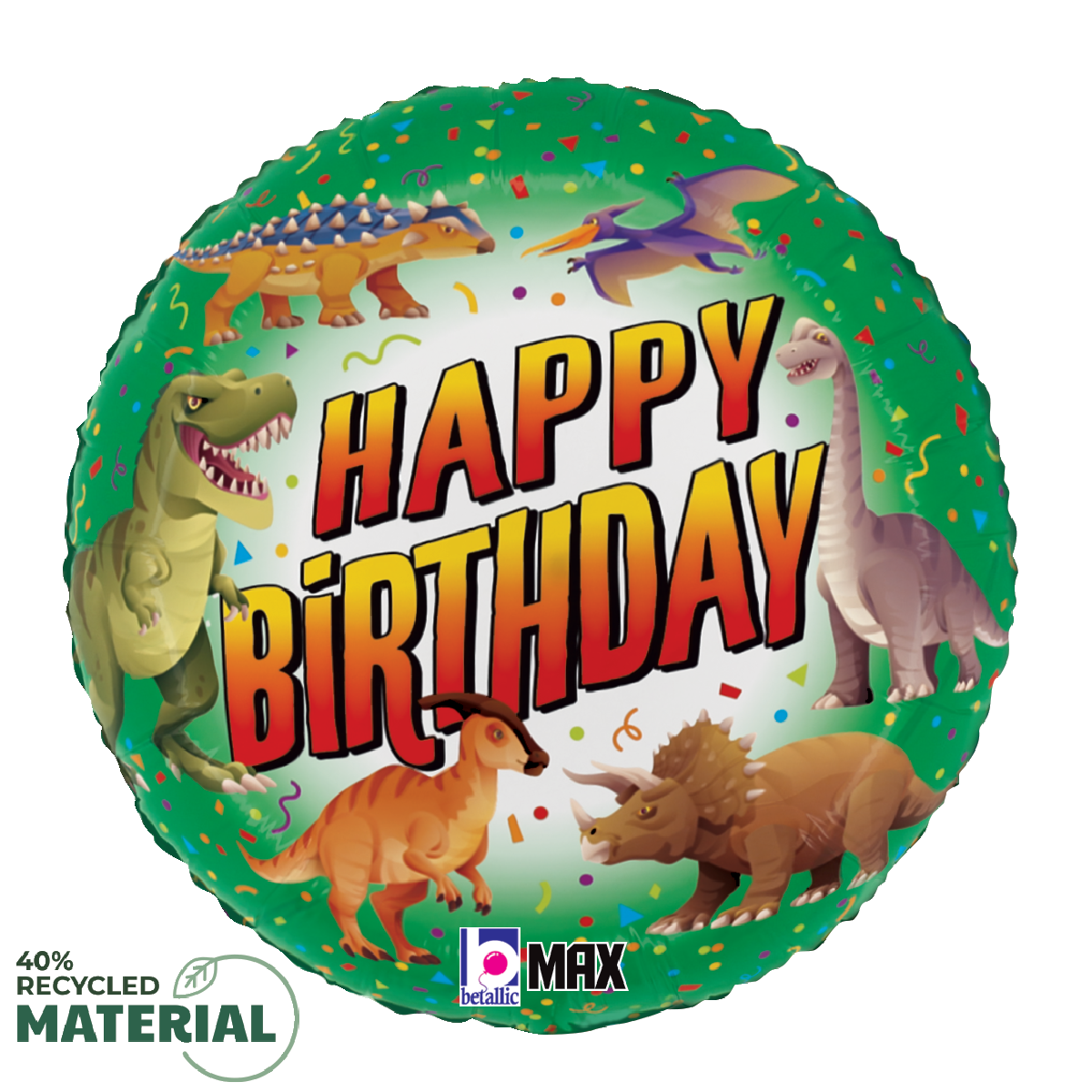 Betallic 18" Happy Birthday Dinosaur