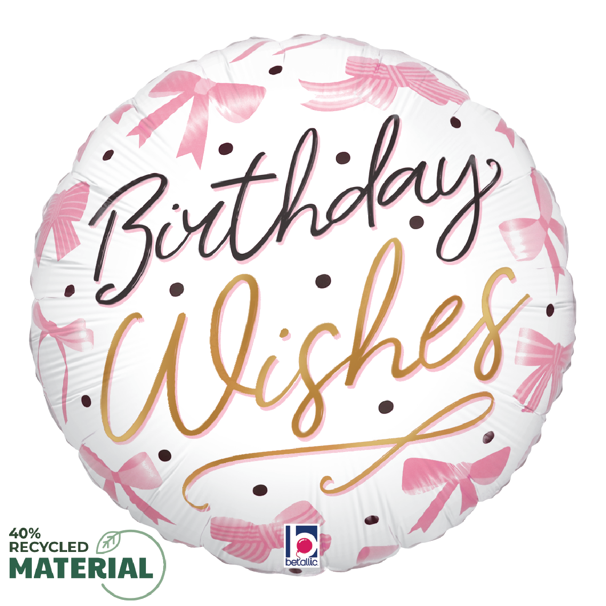 Betallic 18" Pink Bow Birthday Wishes