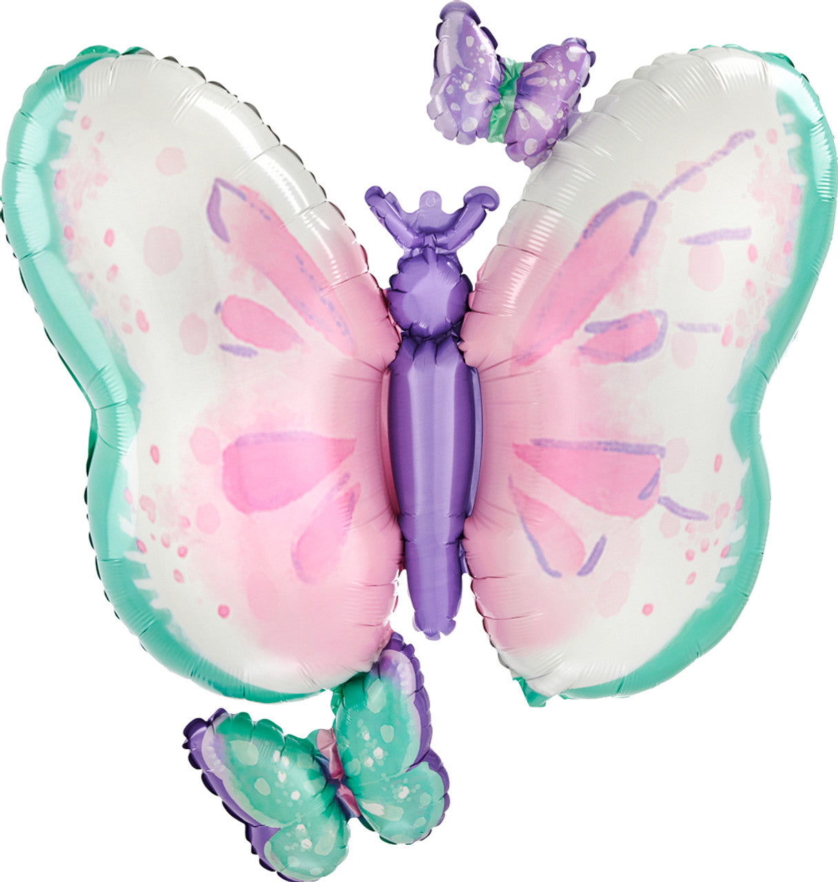 Anagram 29" White Colorful Butterfly