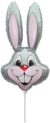 Flexmetal 16" Mini Grey Bunny Rabbit Head Foil