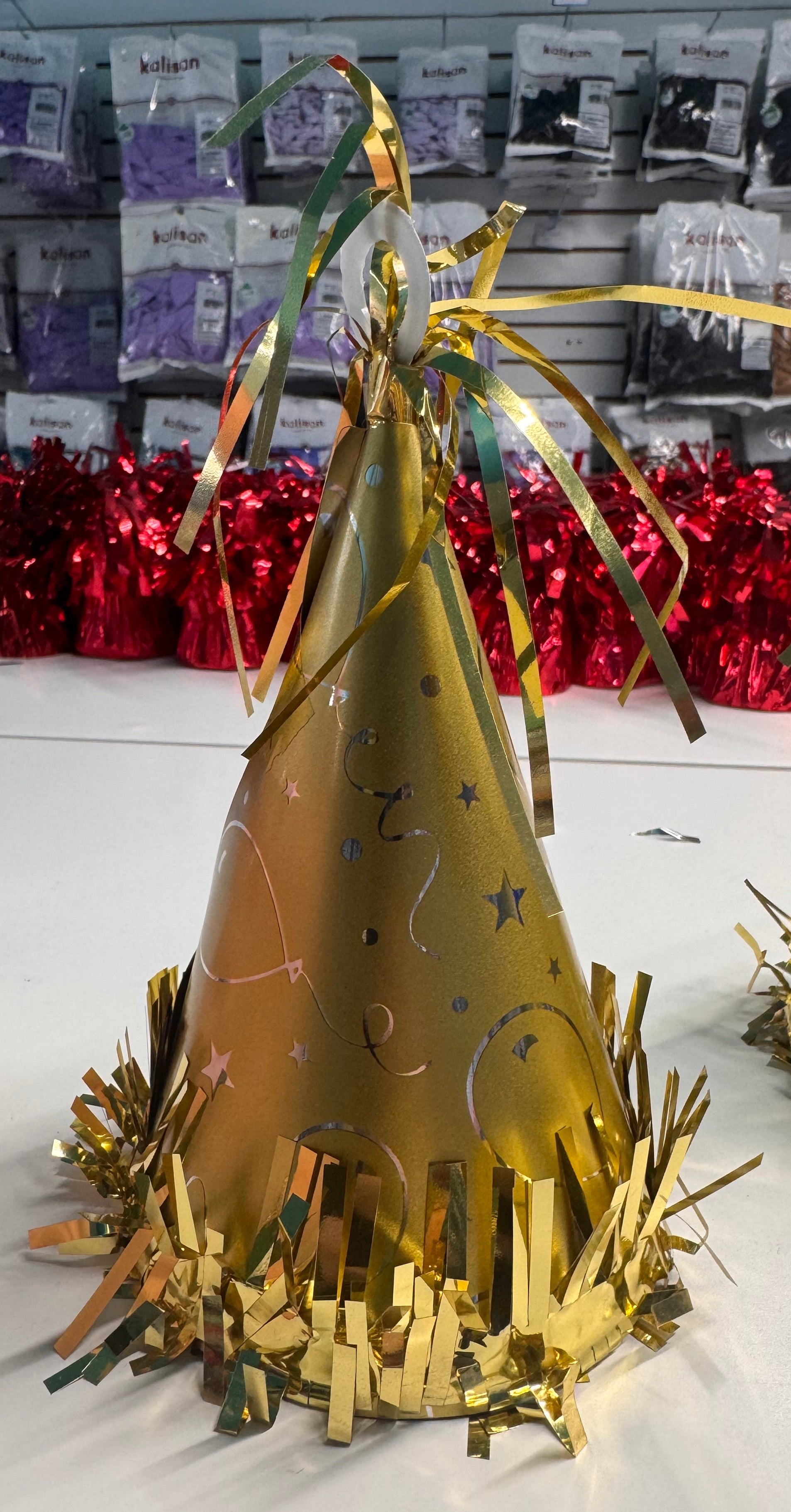 Gold Balloon Cone Weight