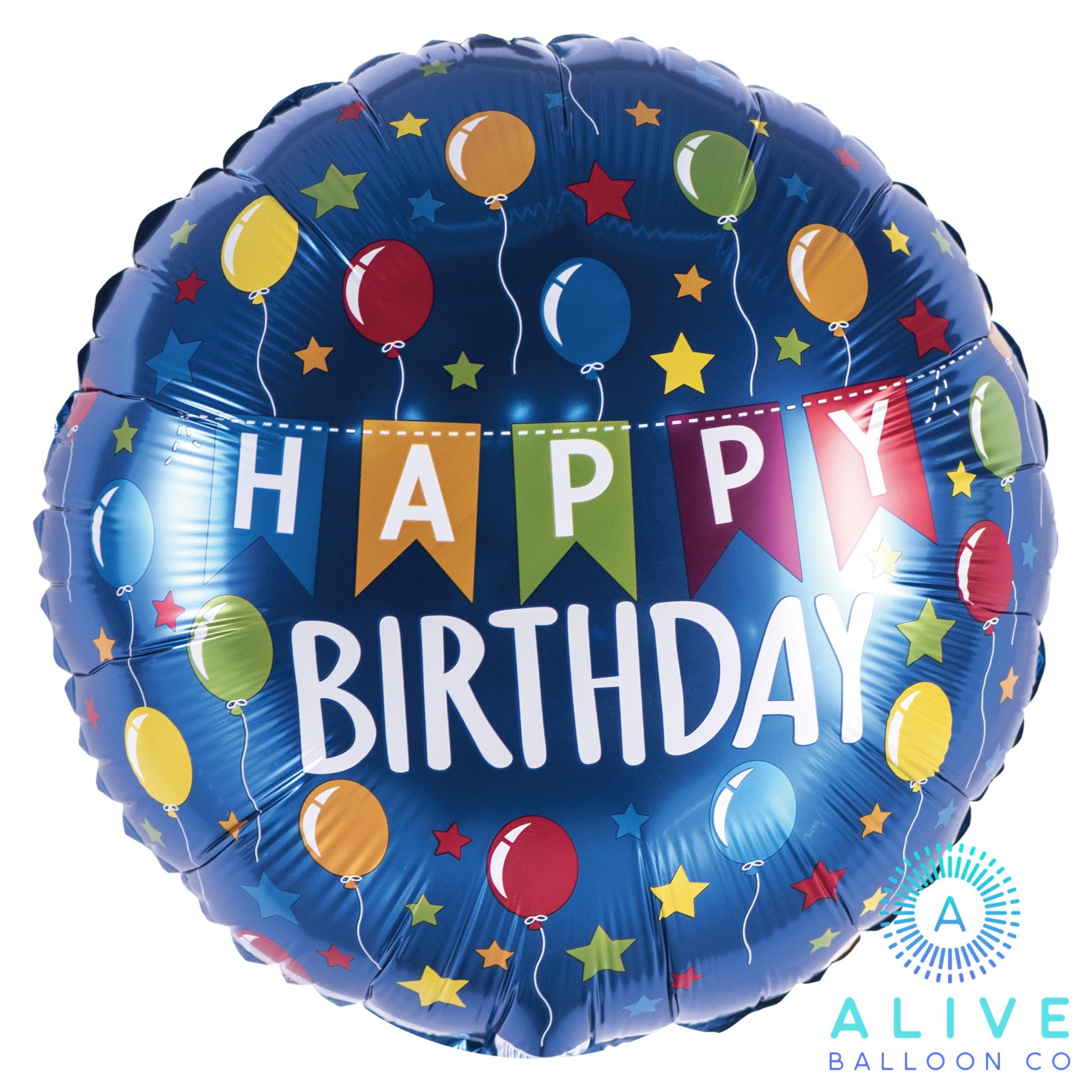 Alive Balloon Co 18" Happy Birthday Blue Balloon