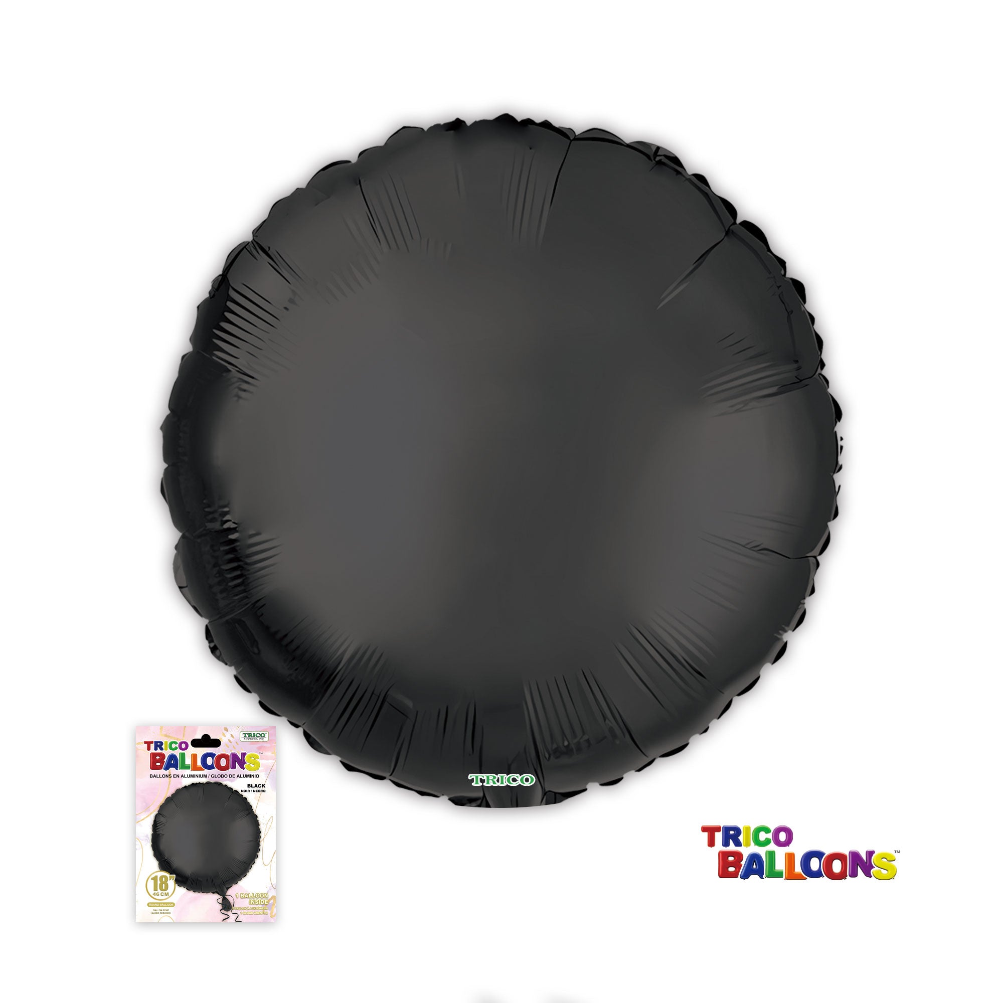 18" ROUND FOIL BALLOON - BLACK
