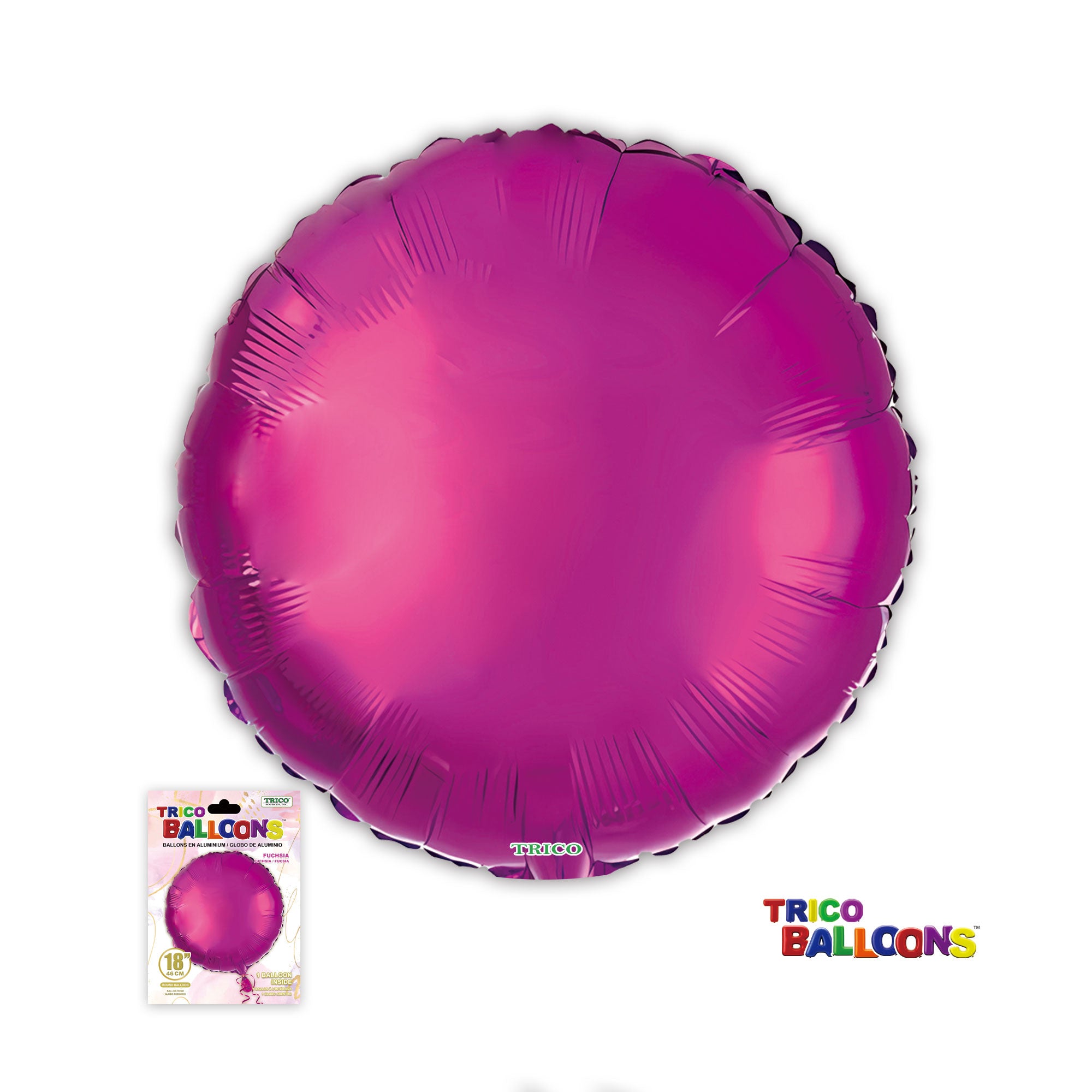 18" ROUND FOIL BALLOON - FUCHSIA
