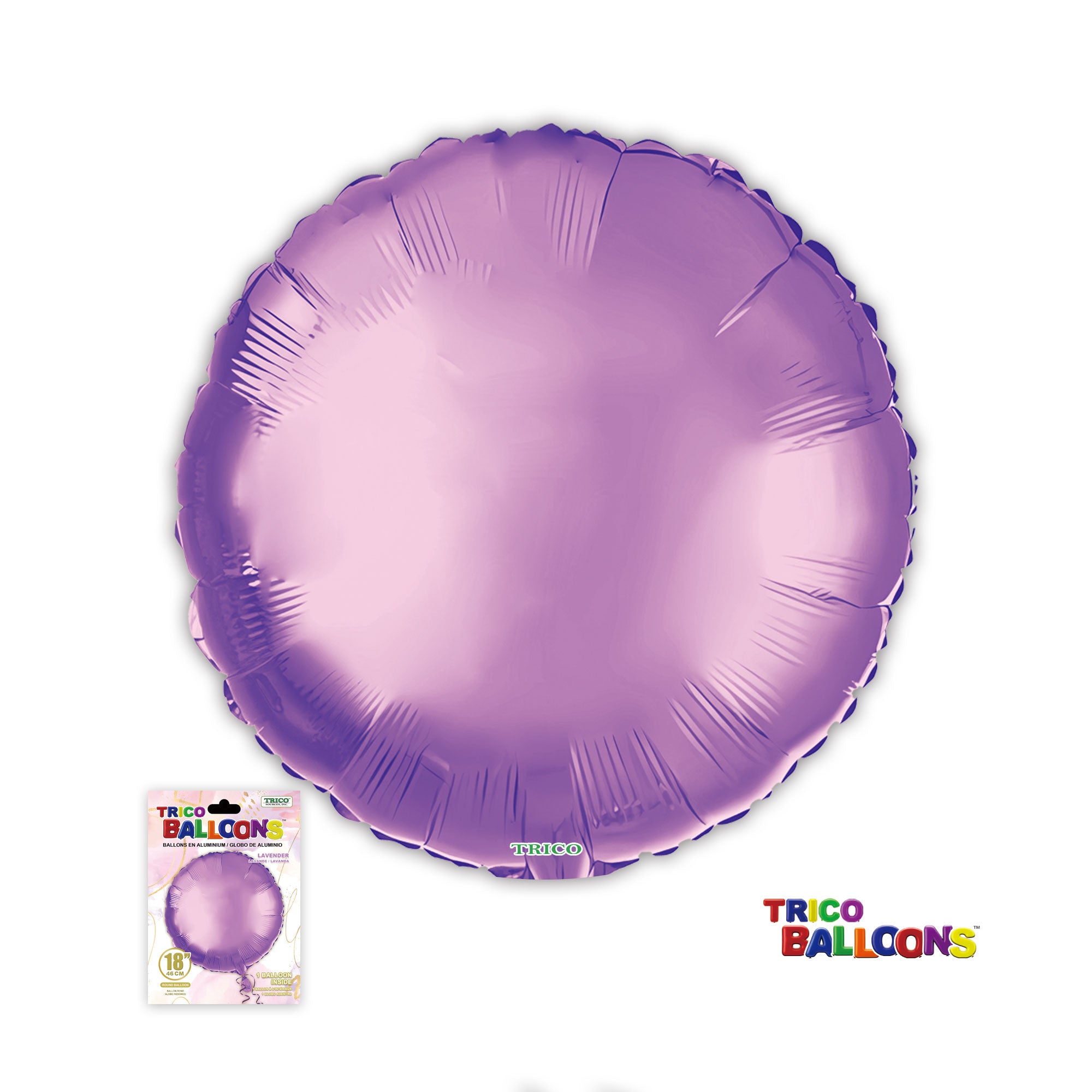 18" ROUND FOIL BALLOON- LAVENDER