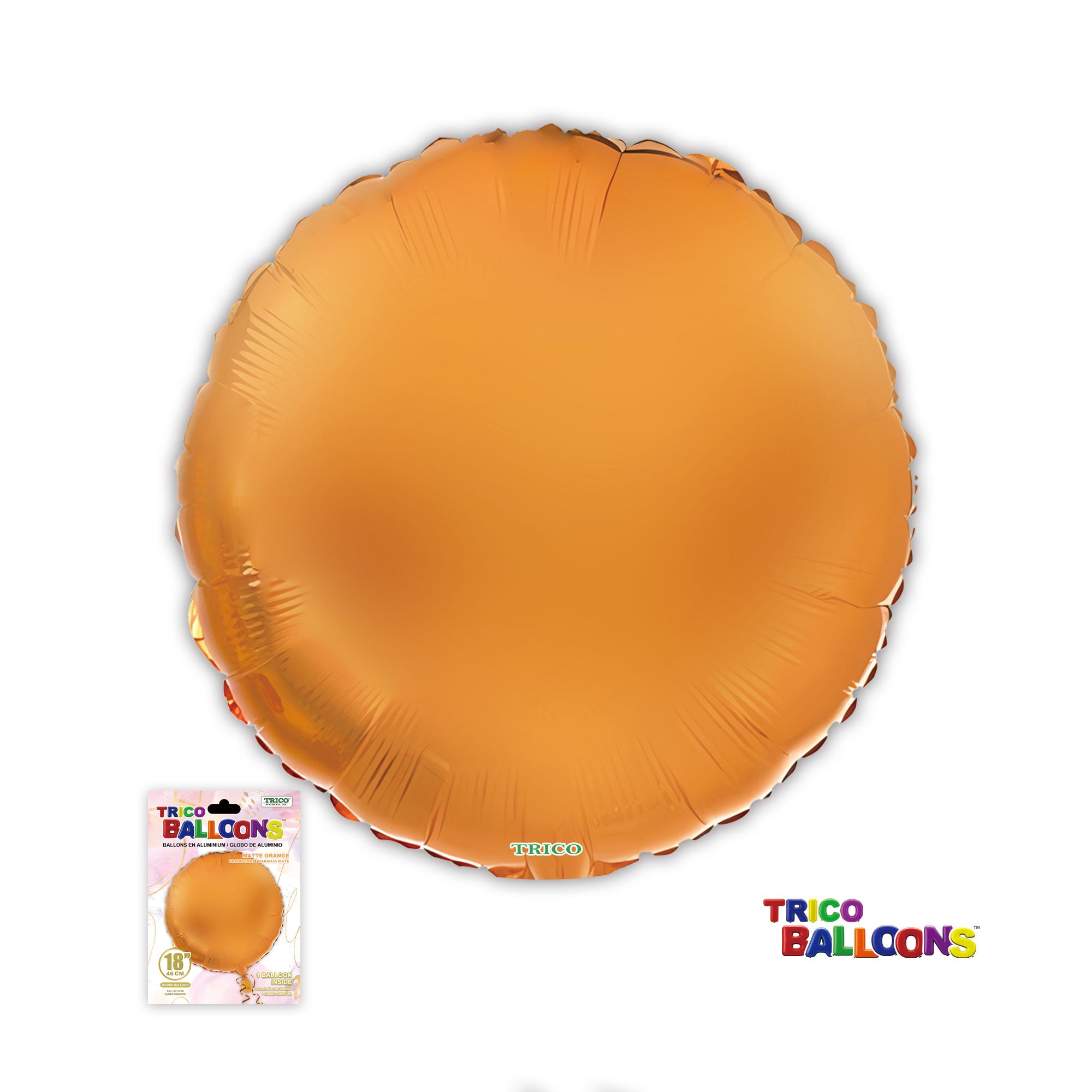 18" ROUND FOIL BALLOON - MATTE ORANGE