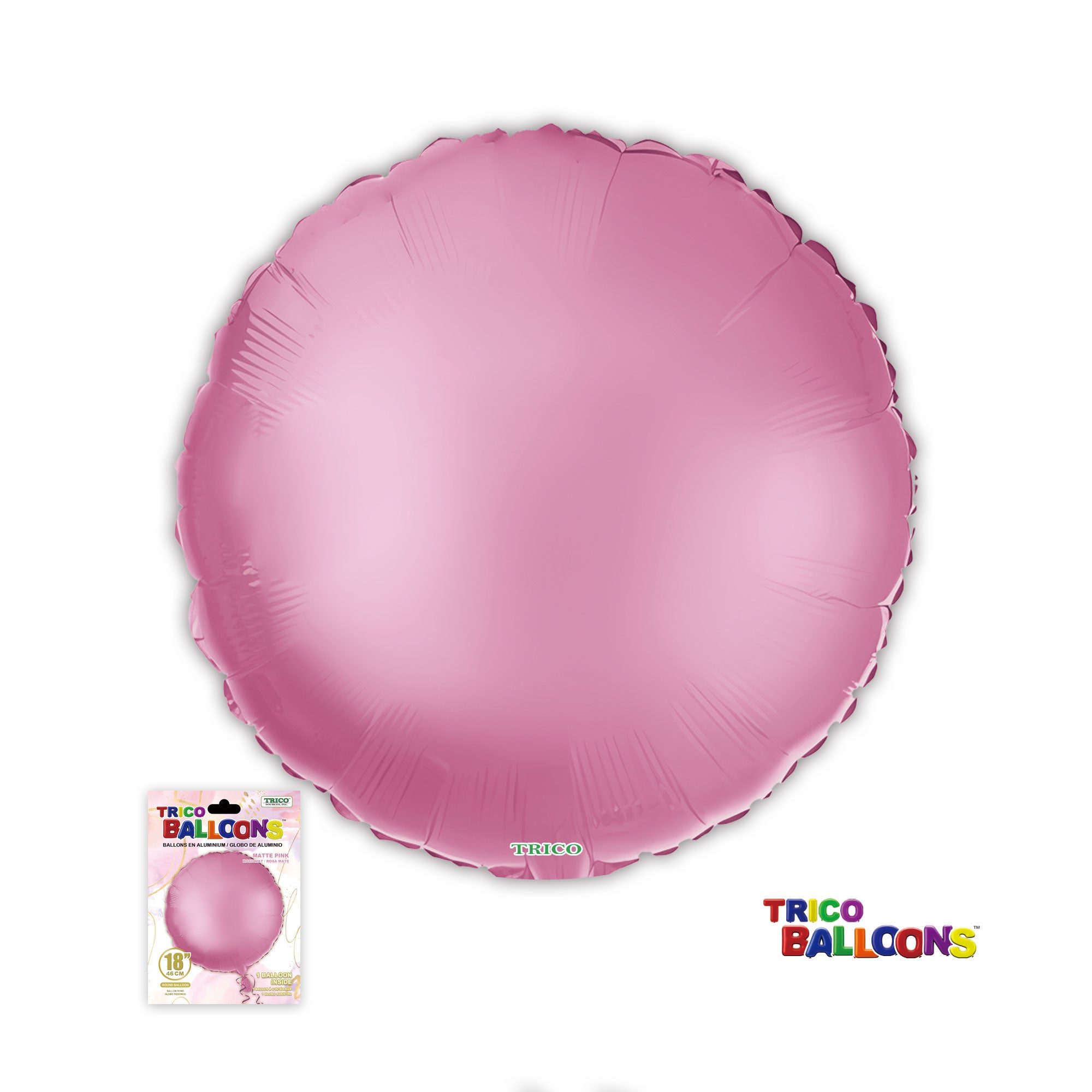 18" ROUND FOIL BALLOON - MATTE PINK