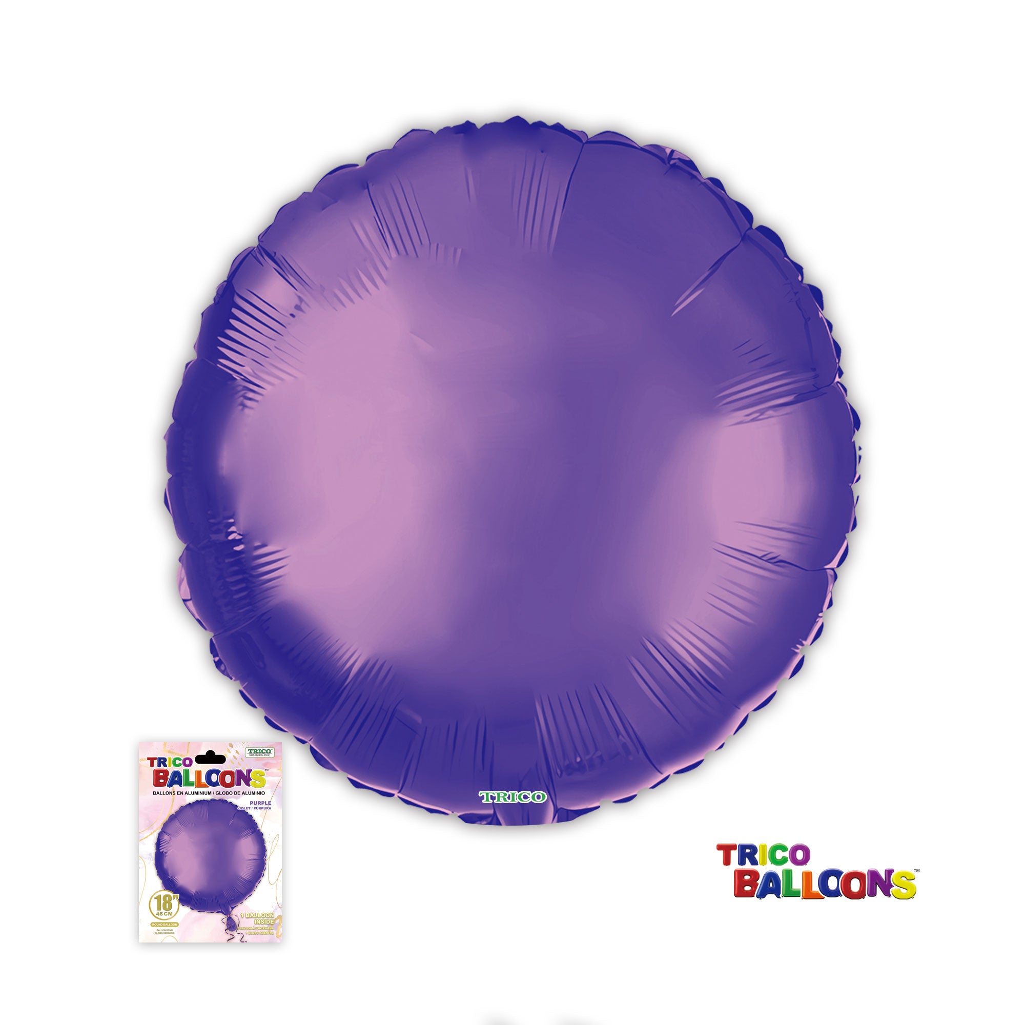 18" ROUND FOIL BALLOON - PURPLE
