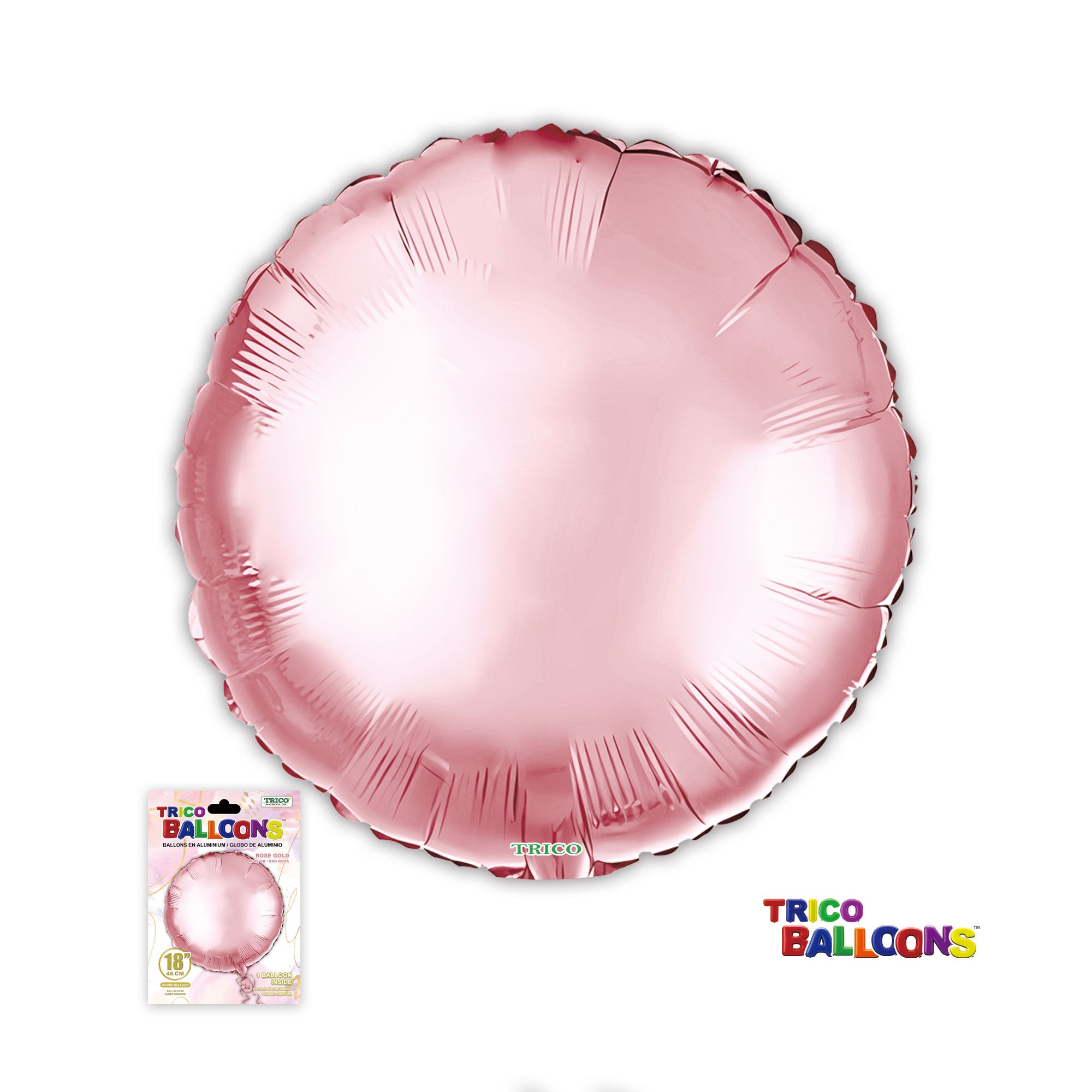 18" ROUND FOIL BALLOON - ROSE GOLD