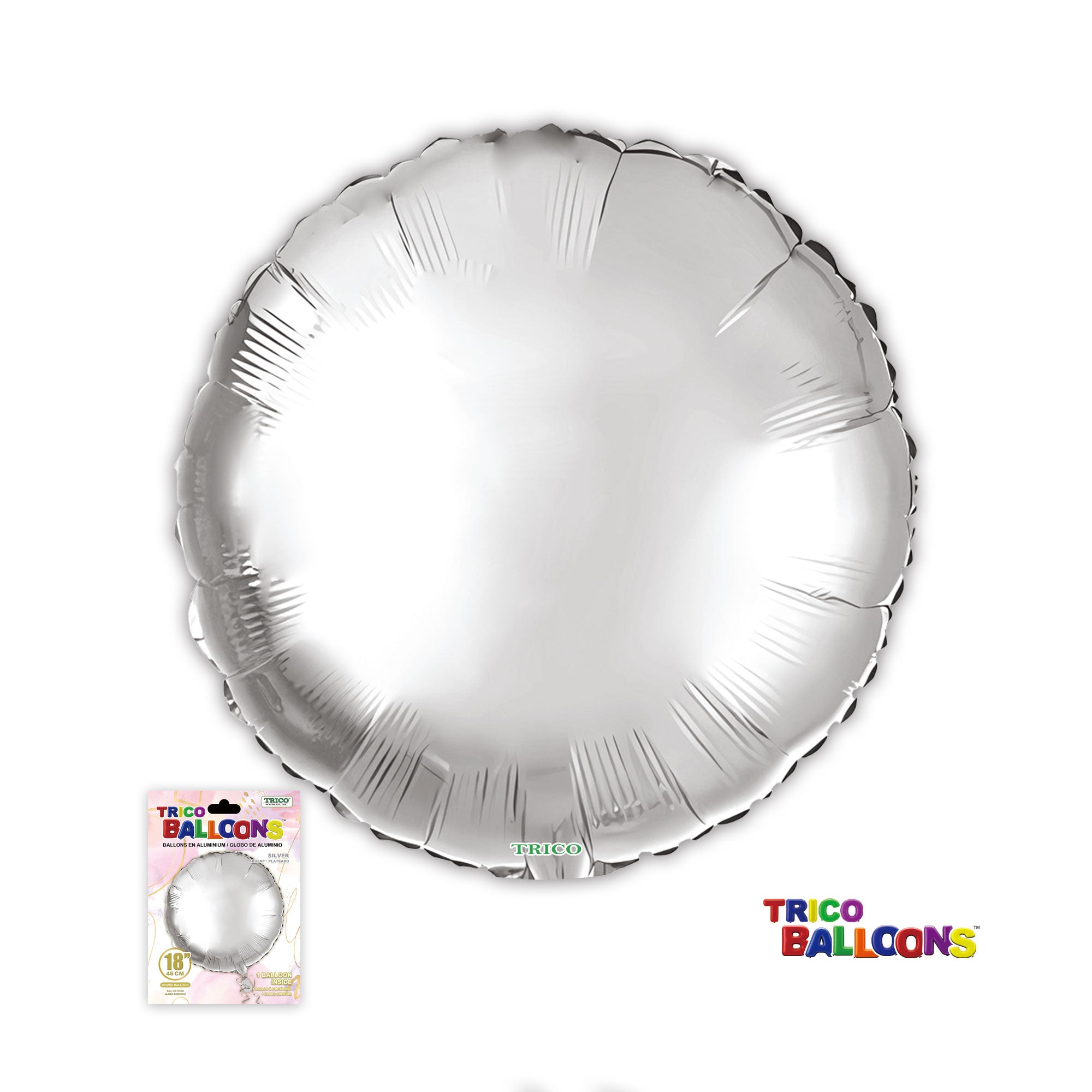 18" ROUND FOIL BALLOON - SILVER
