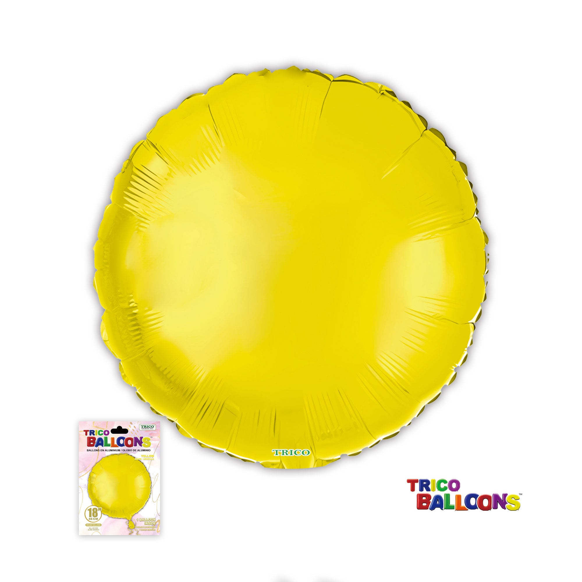 18" ROUND FOIL BALLOON - YELLOW