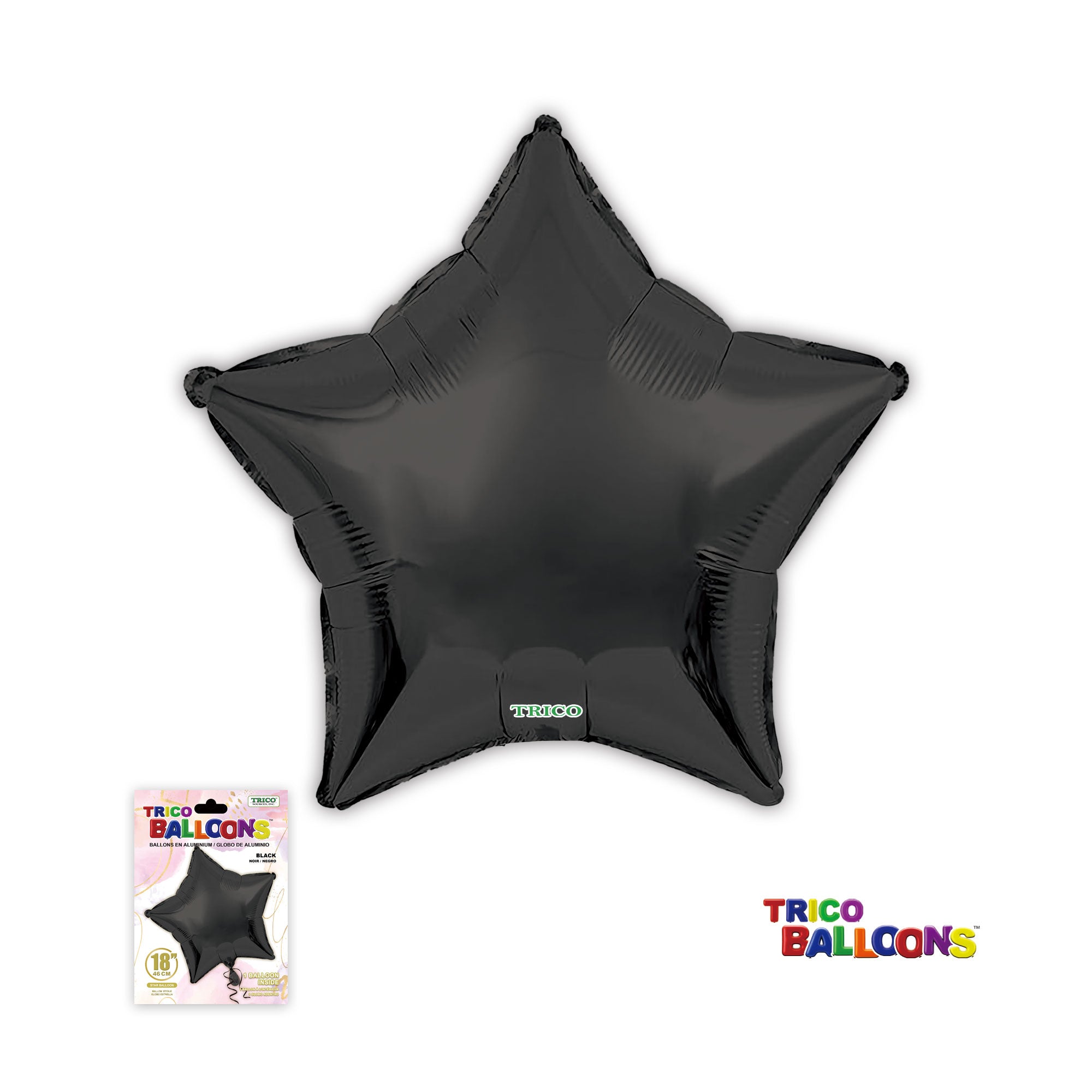 18" STAR FOIL BALLOON - BLACK