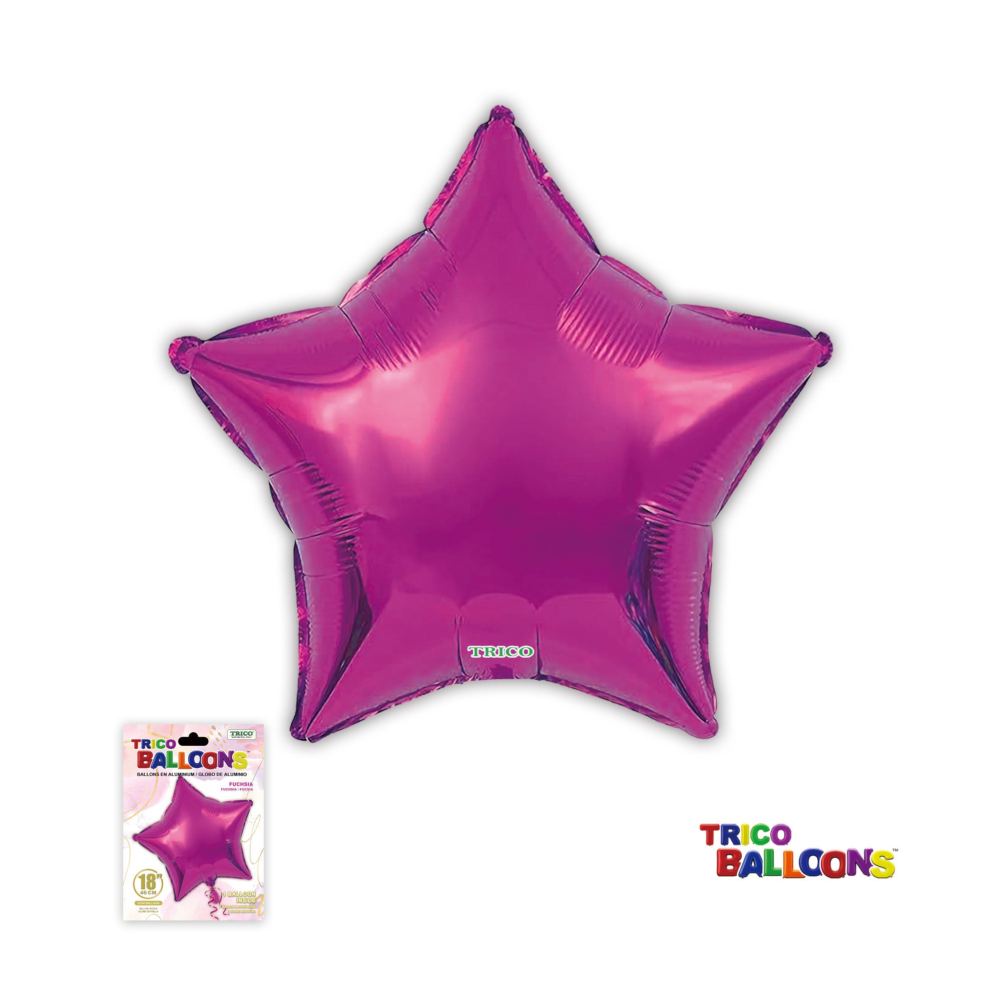 18" STAR FOIL BALLOON - FUCHSIA
