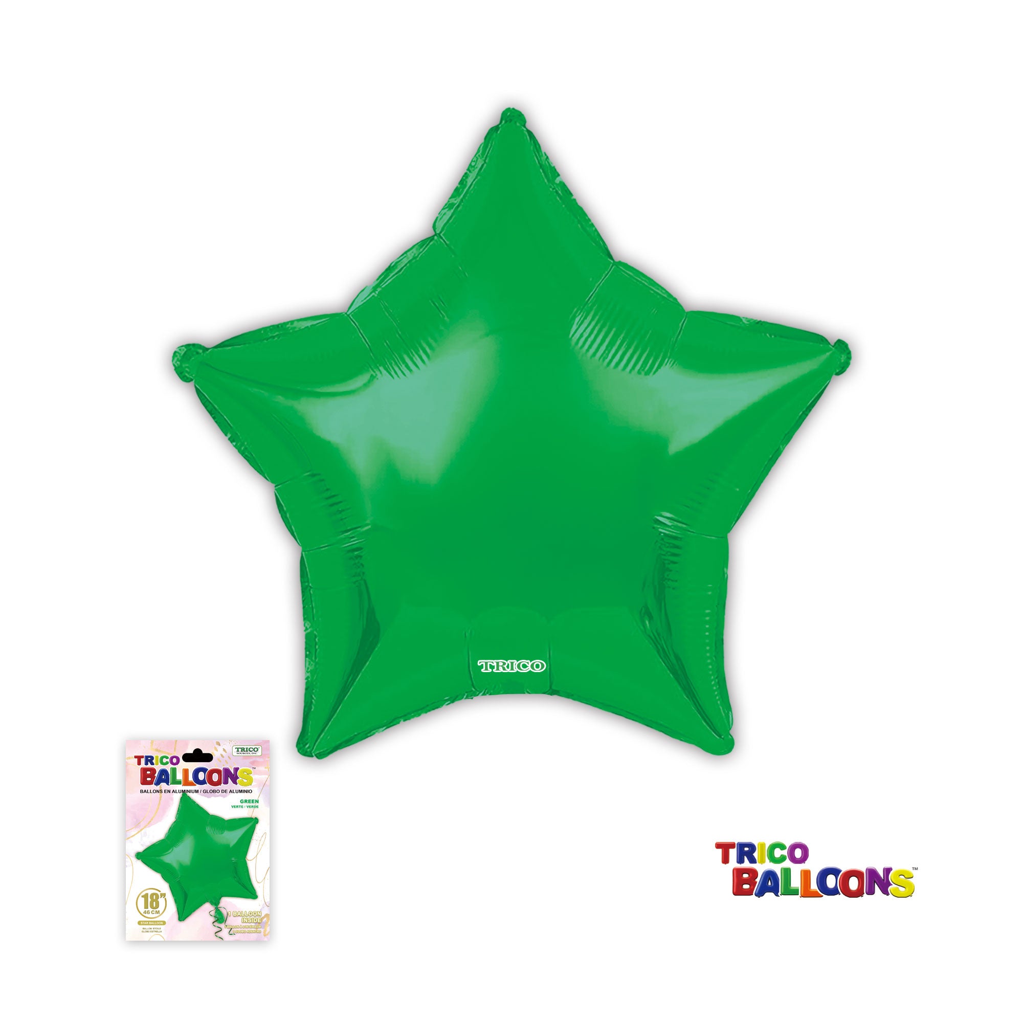18" STAR FOIL BALLOON - GREEN