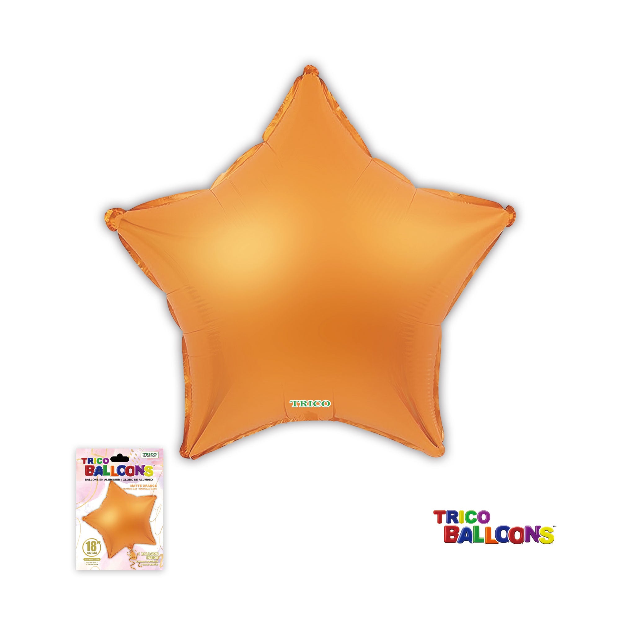 18" STAR FOIL BALLOON - MATTE ORANGE