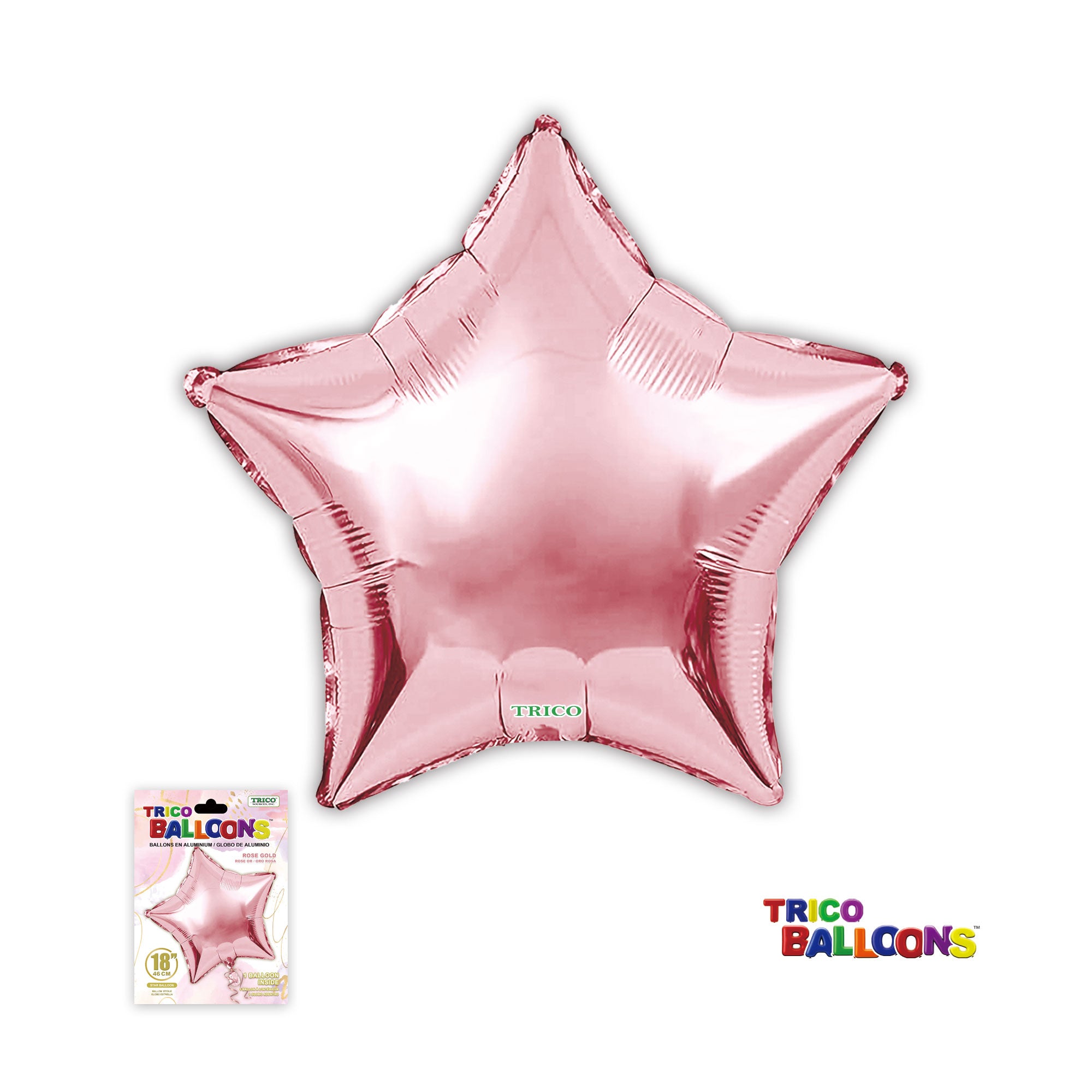 18" STAR FOIL BALLOON - ROSE GOLD