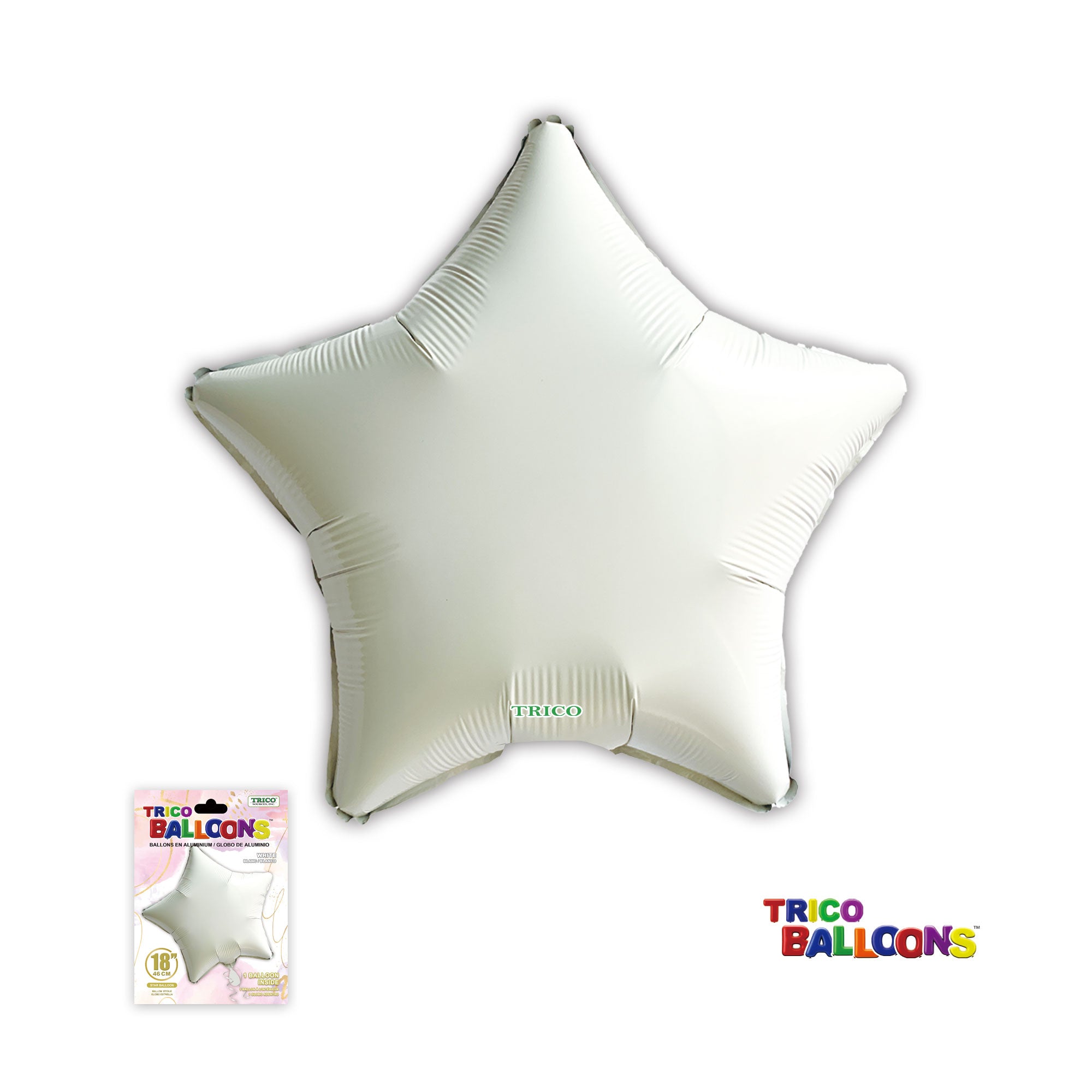 18" STAR FOIL BALLOON - WHITE