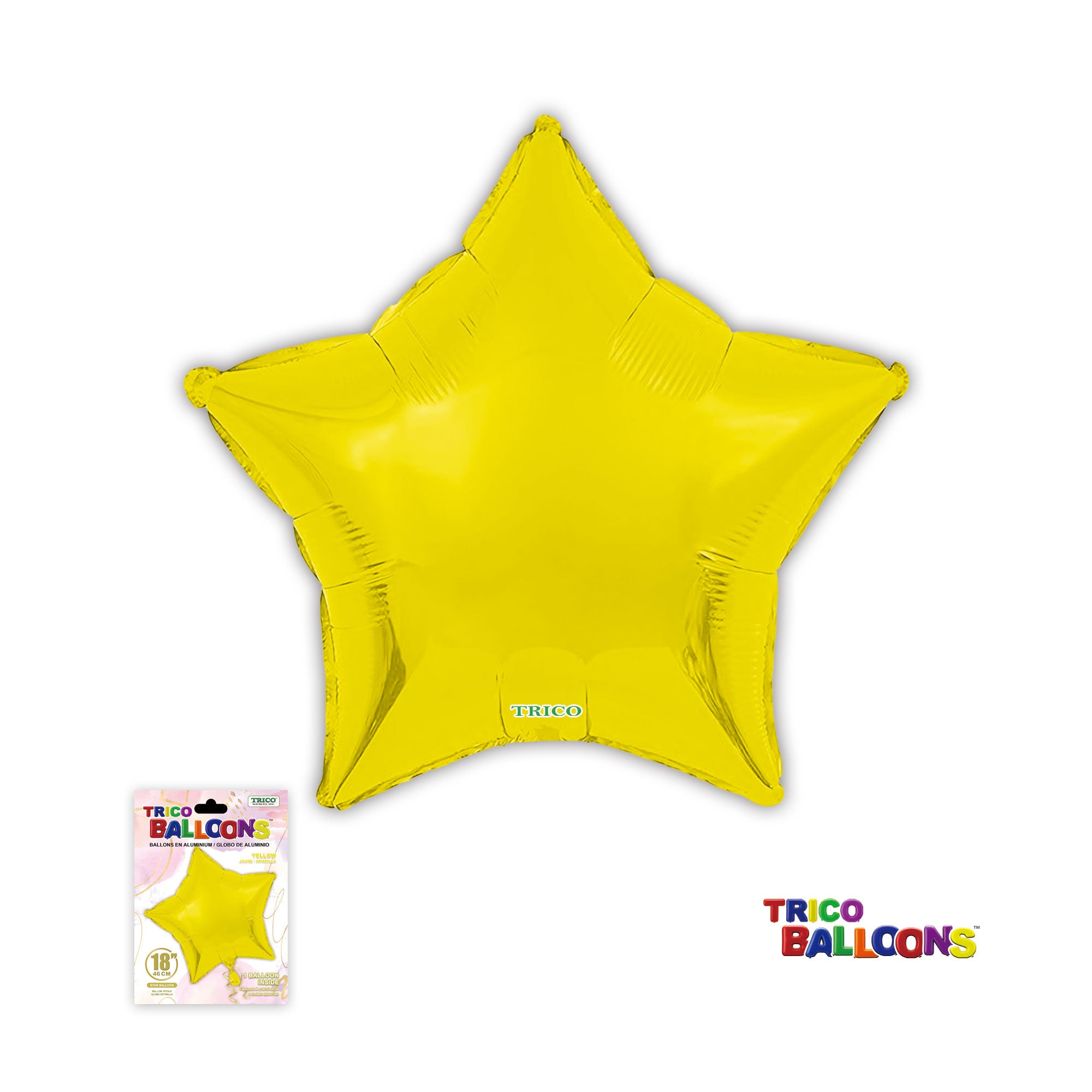 18" STAR FOIL BALLOON - YELLOW