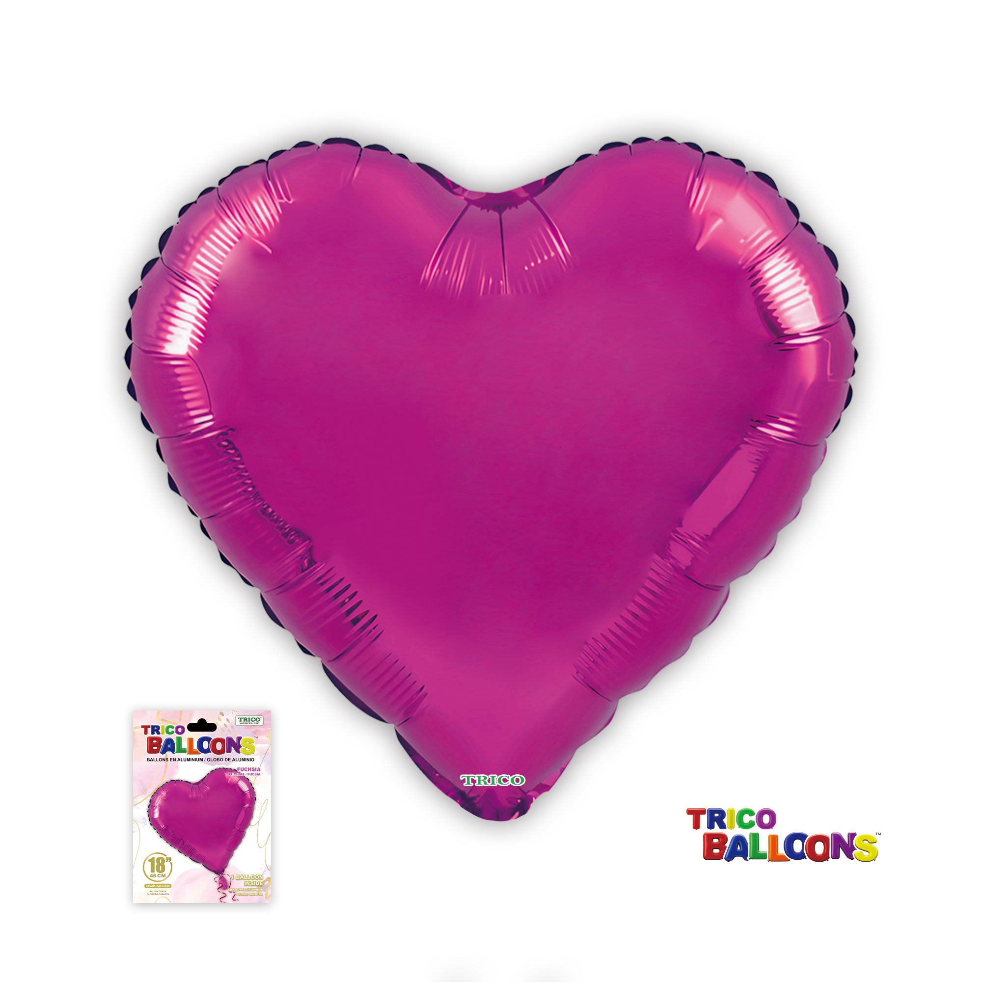 18" HEART FOIL BALLOON - FUCHSIA
