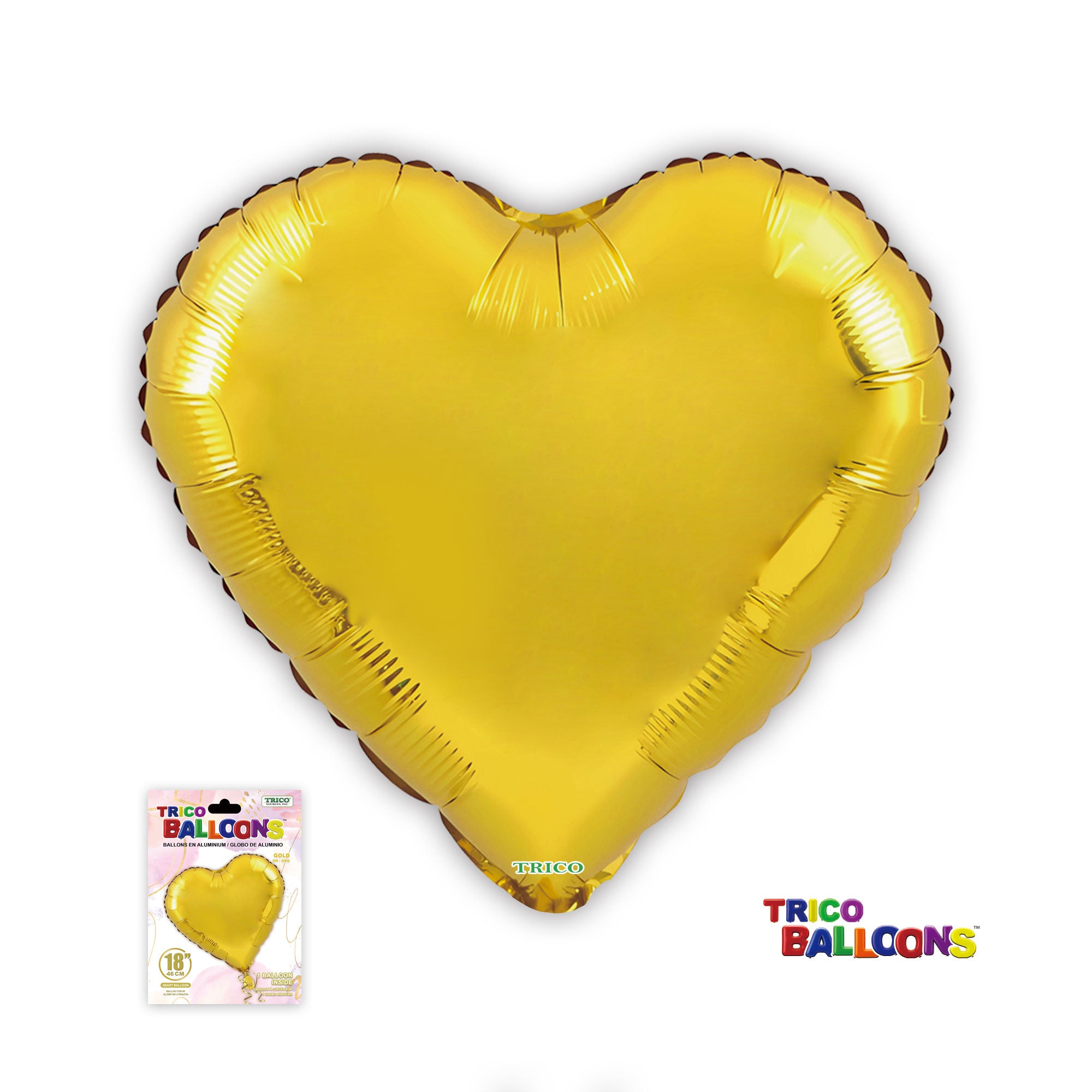 18" HEART FOIL BALLOON - GOLD