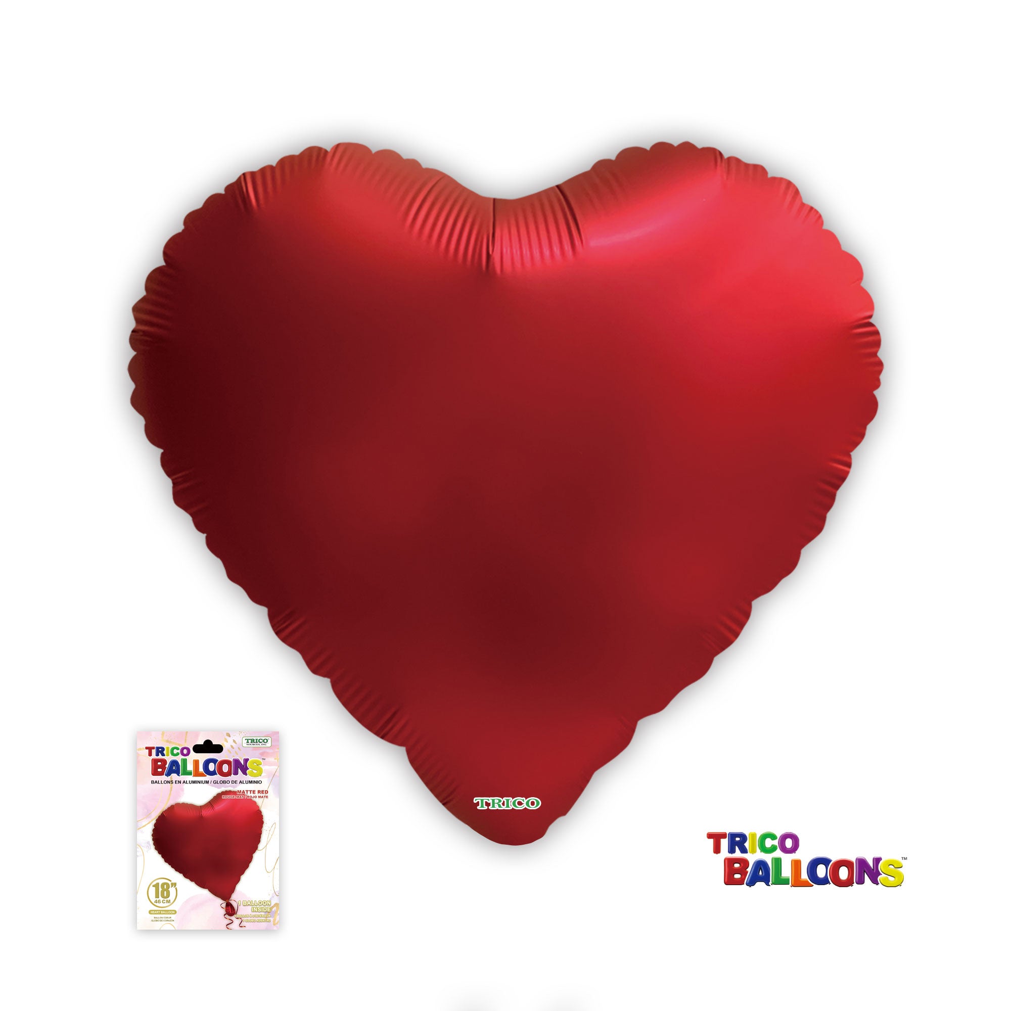18" HEART FOIL BALLOON - MATTE RED