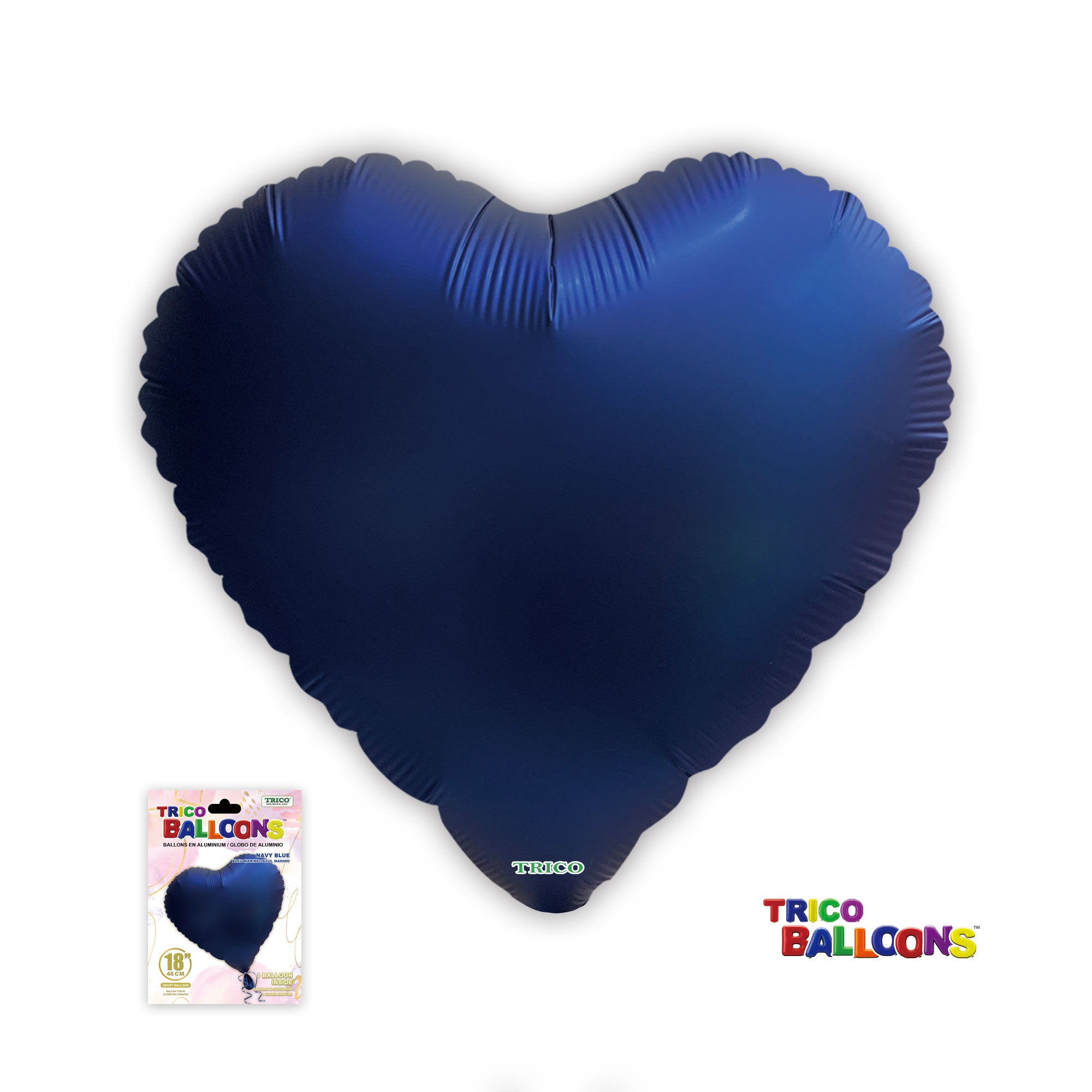 18" HEART FOIL BALLOON - NAVY BLUE