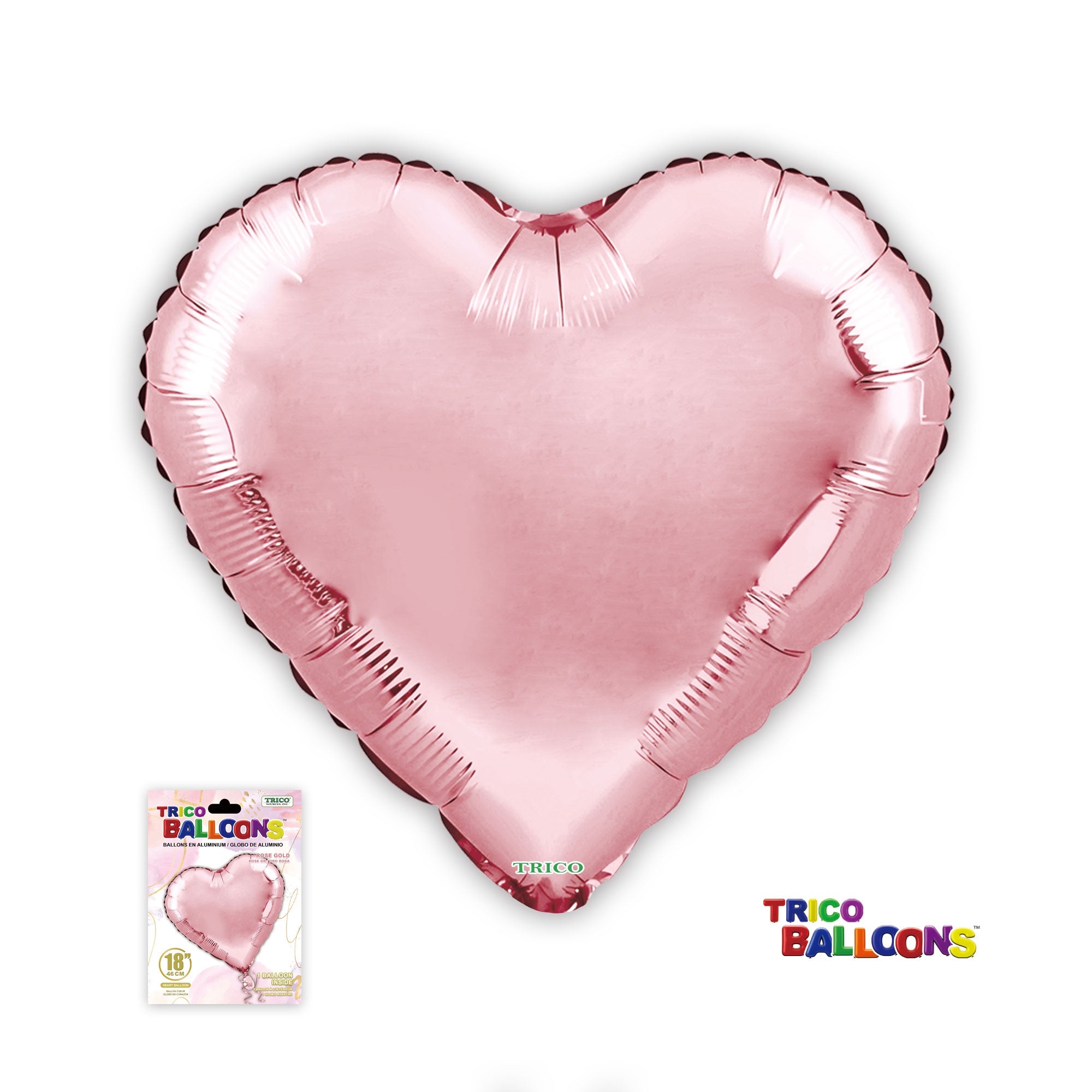 18" HEART FOIL BALLOON - ROSE GOLD