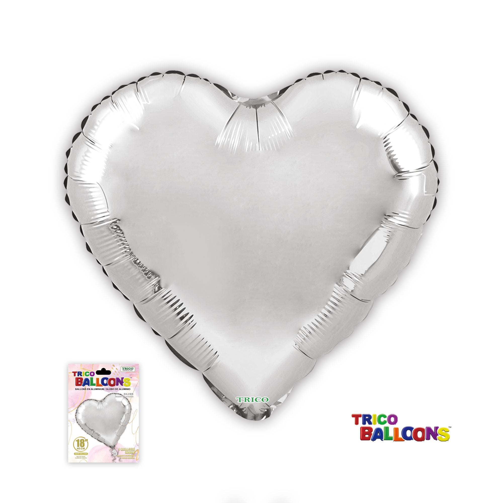 18" HEART FOIL BALLOON - SILVER