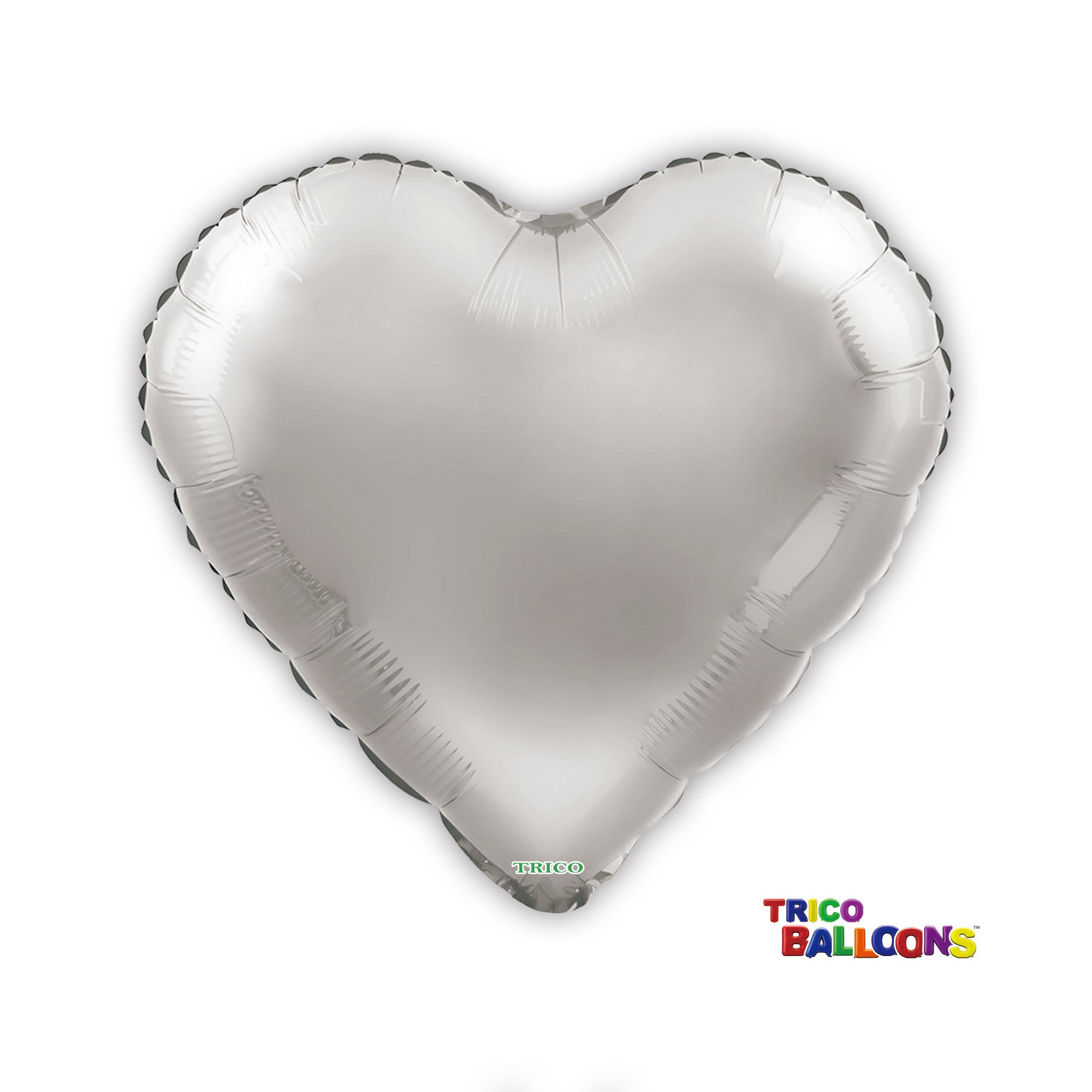 18" HEART NON-METALLIC BALLOON - NON-METALLIC SILVER