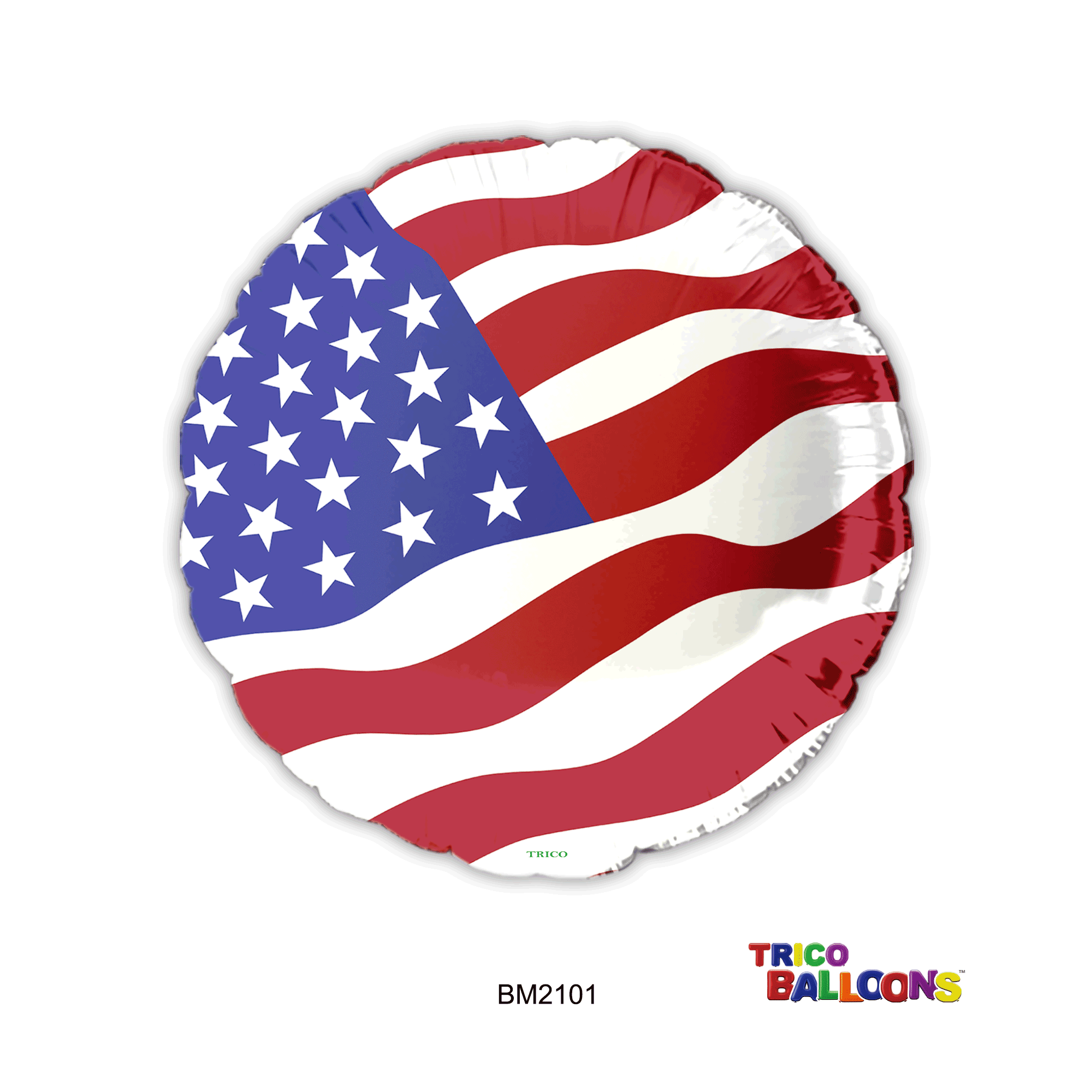 18" AMERICAN FLAG FOIL BALLOON - RED WHITE BLUE