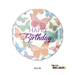 18" HAPPY BIRTHDAY BUTTERFLY FOIL BALLOON - WHITE