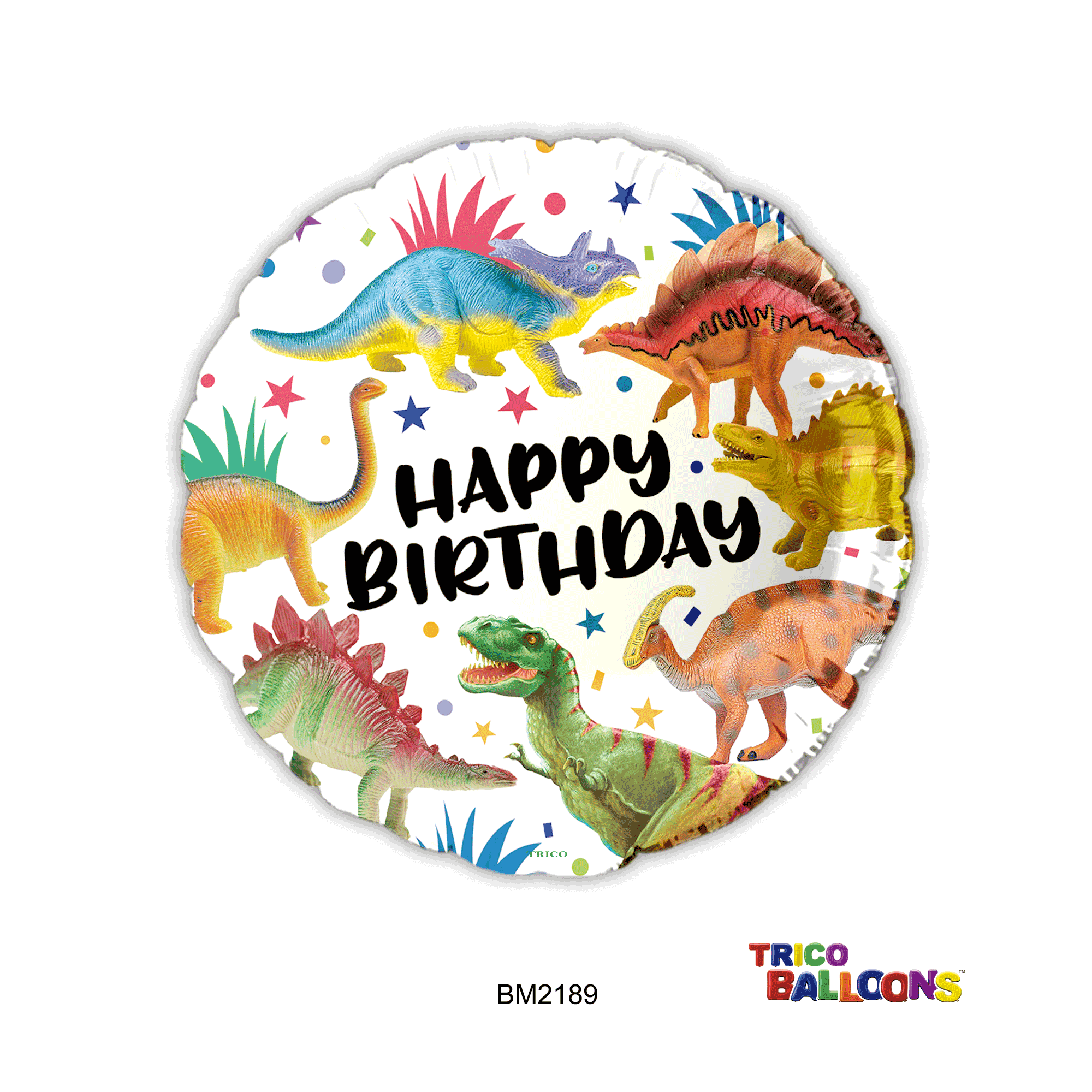 18" HAPPY BIRTHDAY FOIL BALLOON - DINOSAURS