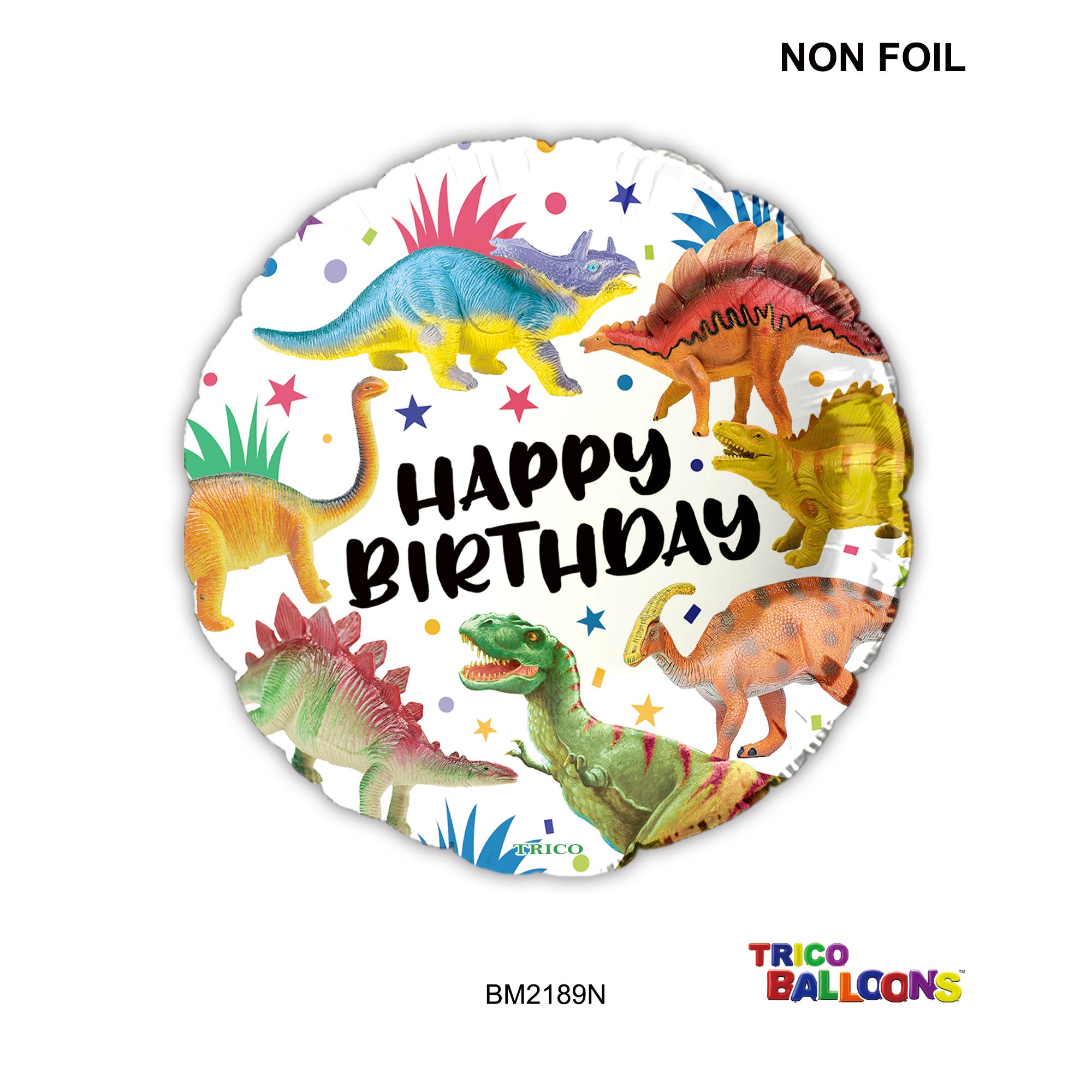 18" HAPPY BIRTHDAY FOIL BALLOON - DINOSAURS