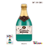 36" CHAMPAGNE BOTTLE FOIL BALLOON - GOLD/GREEN
