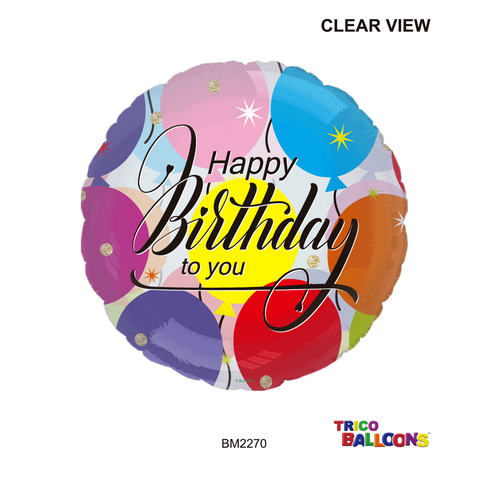 18" HAPPY BIRTHDAY TO YOU TRANSPARENT BALLOON