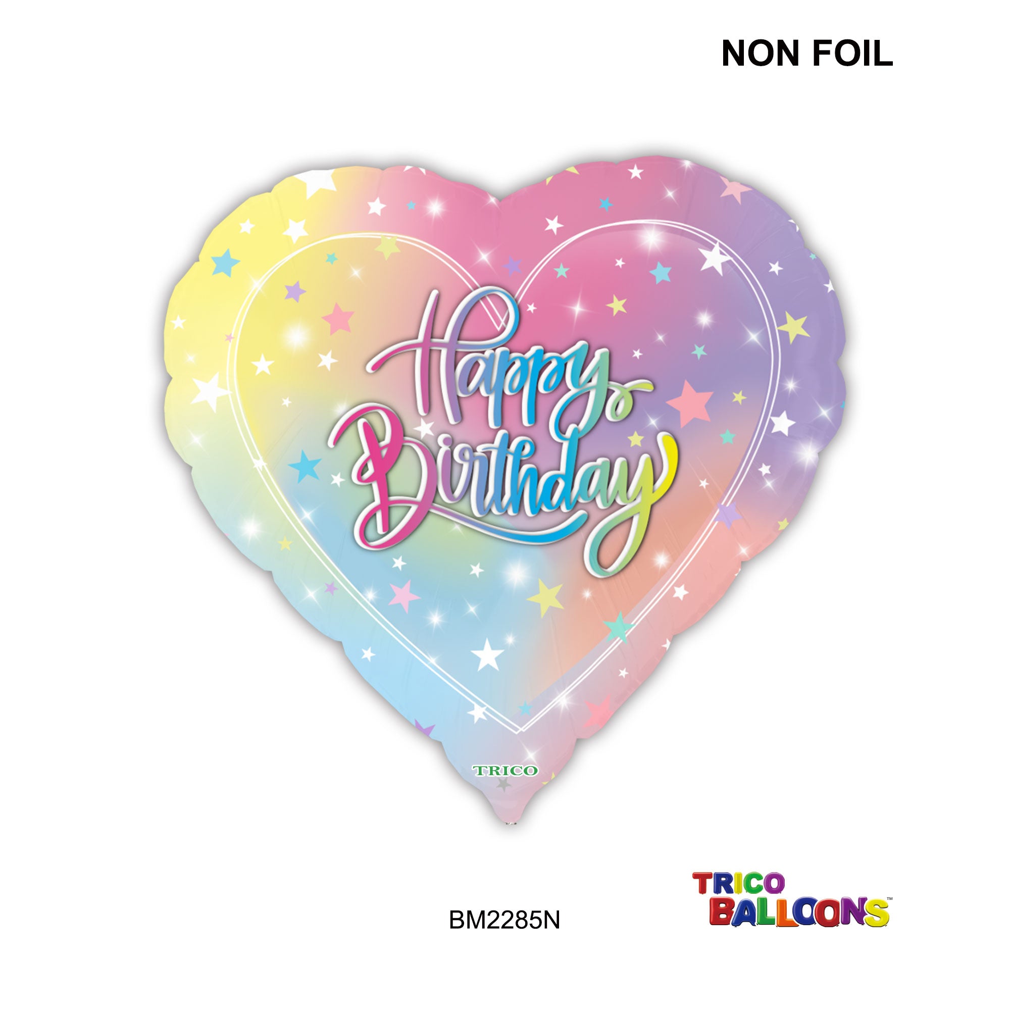 18" HAPPY BIRTHDAY GROOVY RAINBOW FOIL HEART