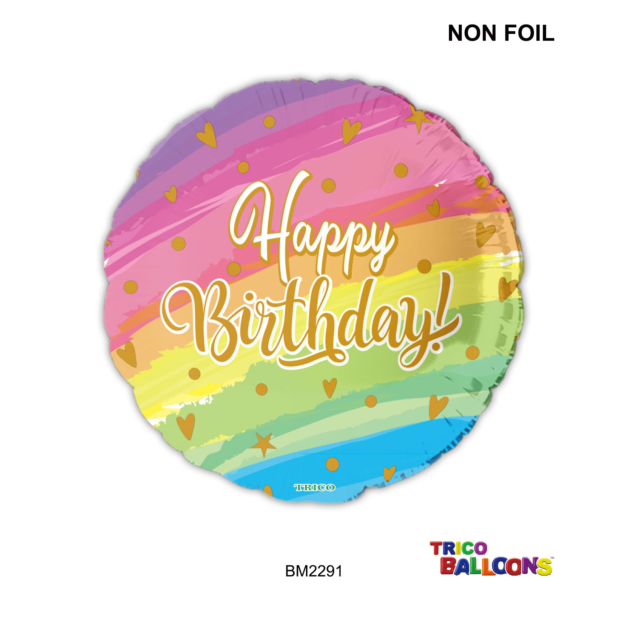 18" HAPPY BIRTHDAY  NON METALLIC BALLOON