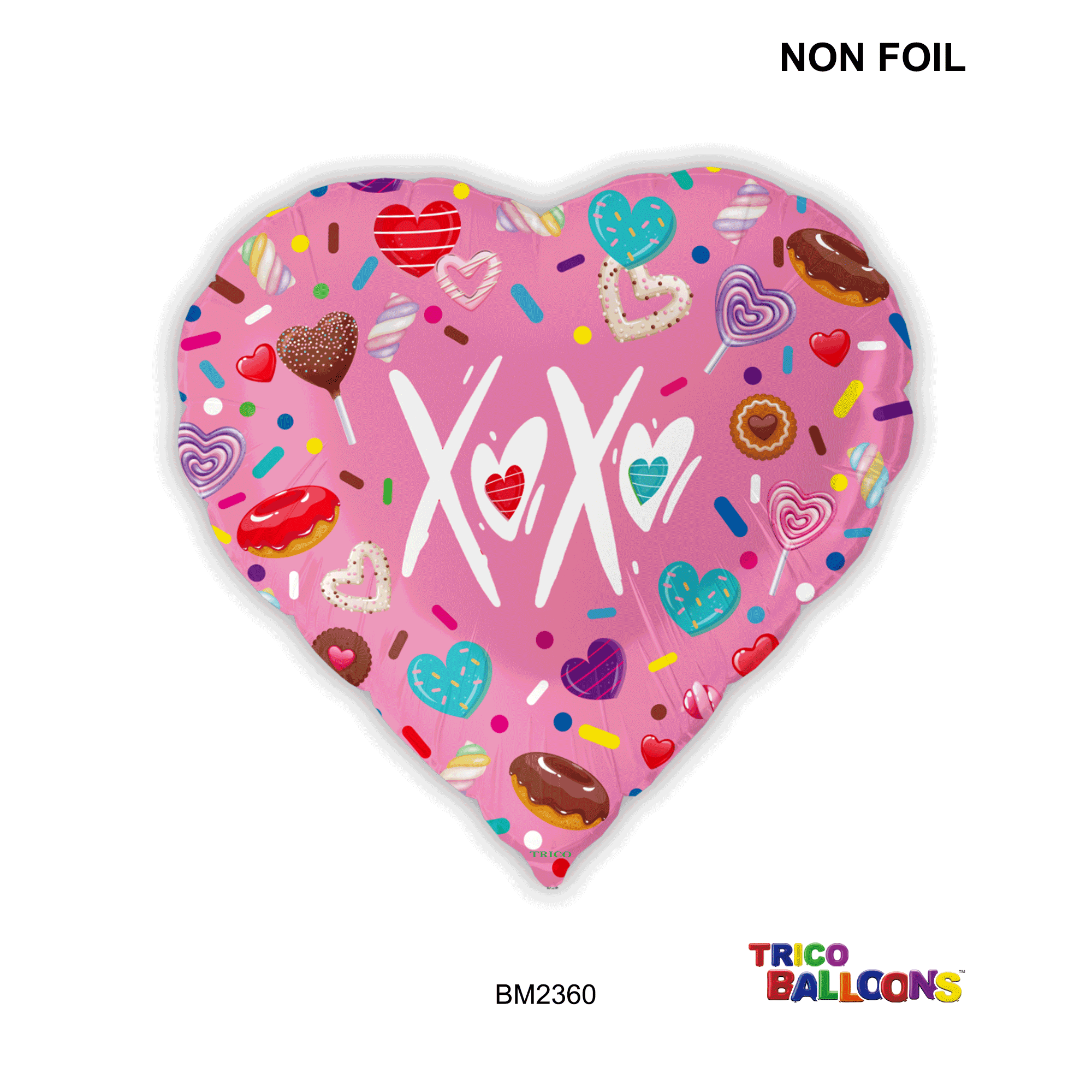 18" XOXO NON METALLIC BALLOON