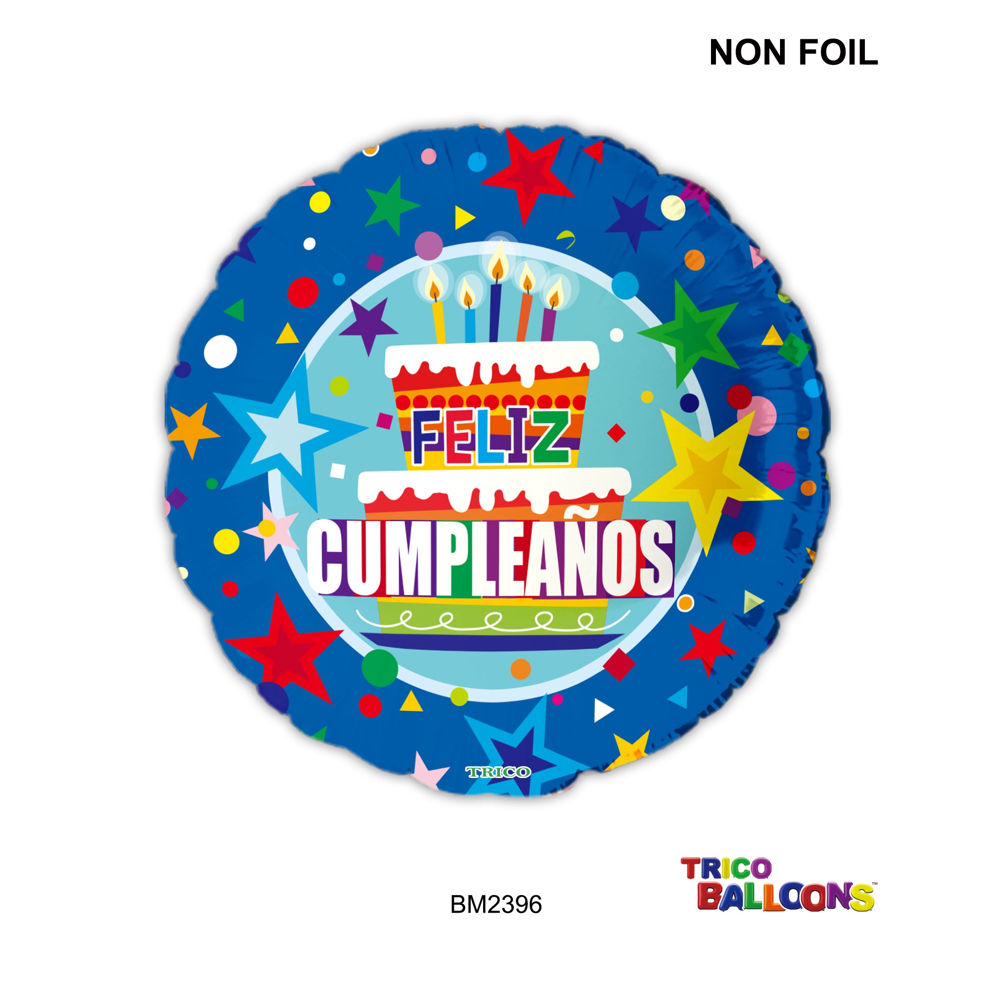 18" FELIZ CUMPLEANOS FOIL BALLOON - ROYAL BLUE