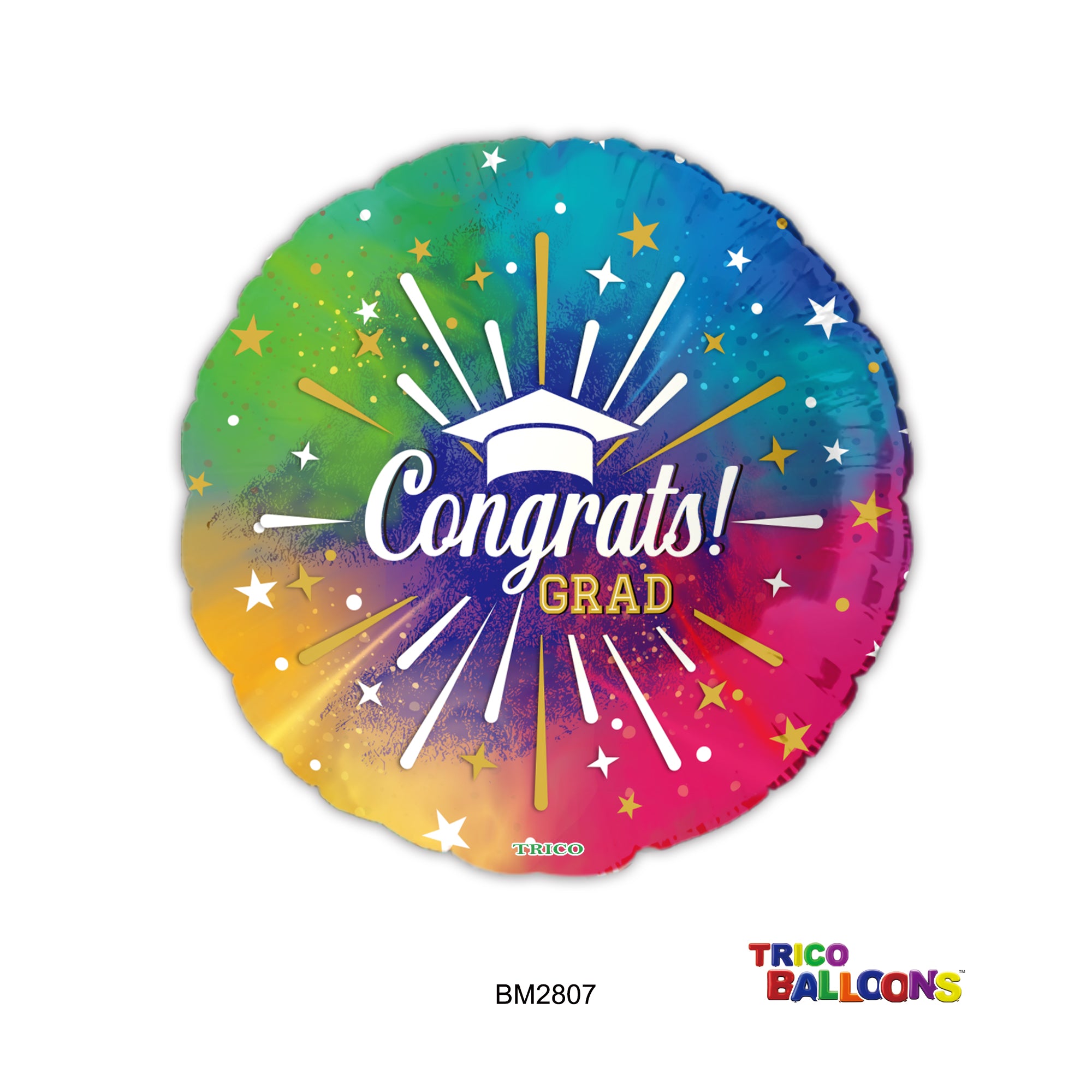 18" CONGRATS GRAD FOIL BALLOON-RAINBOW