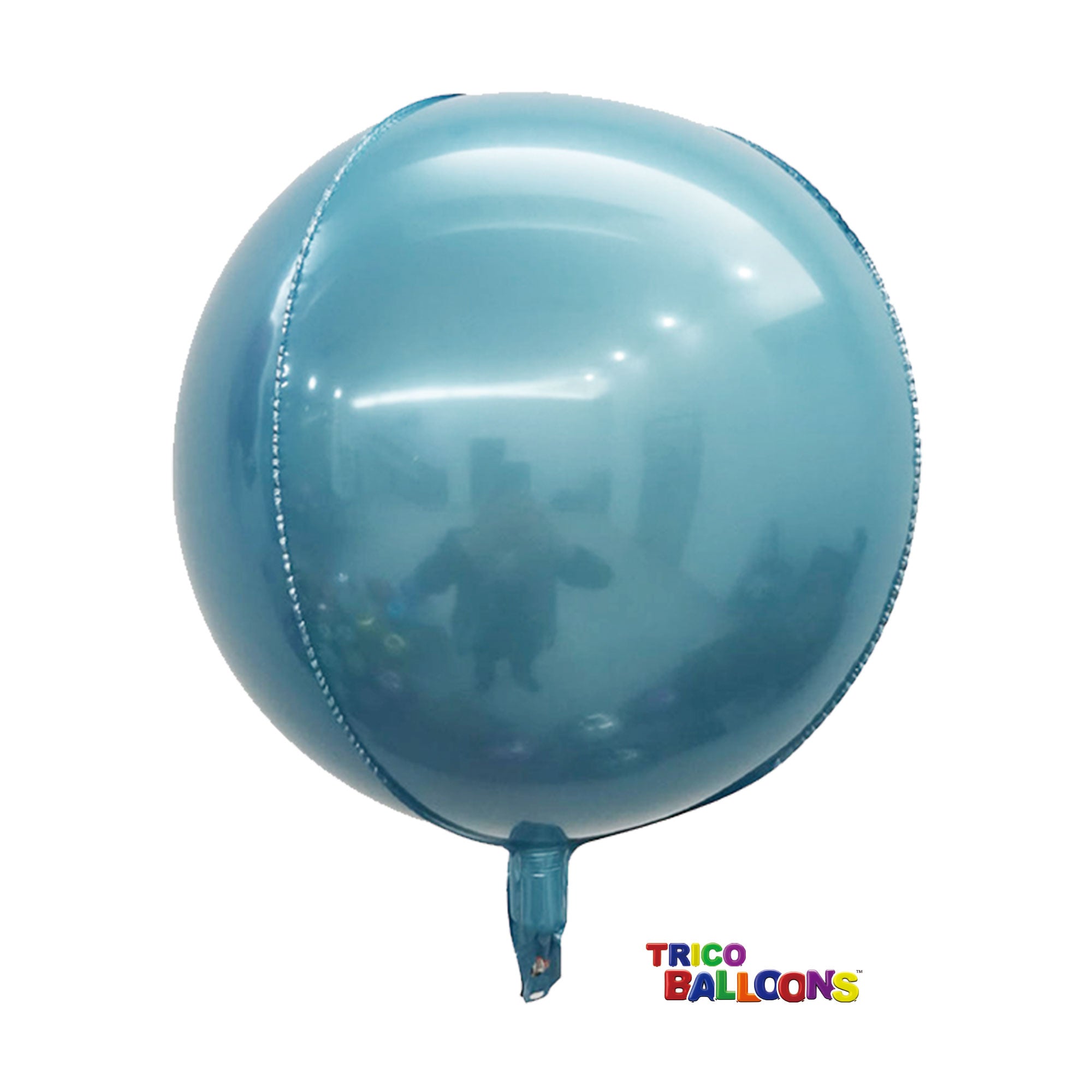 4D ROUND 22" FOIL BALLOON ORB EACH- LIGHT BLUE