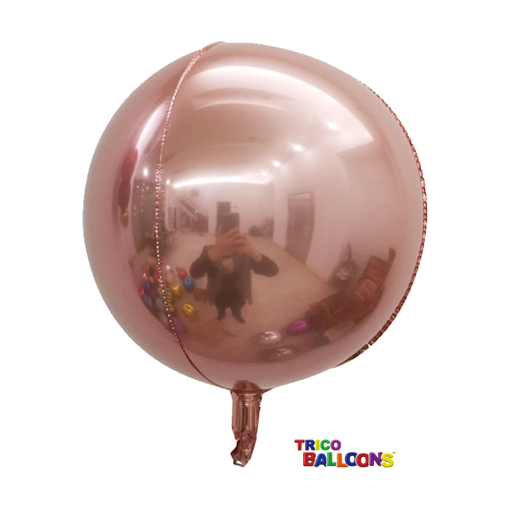 4D ROUND 22" FOIL BALLOON 10 PCS/PACK - ROSE GOLD