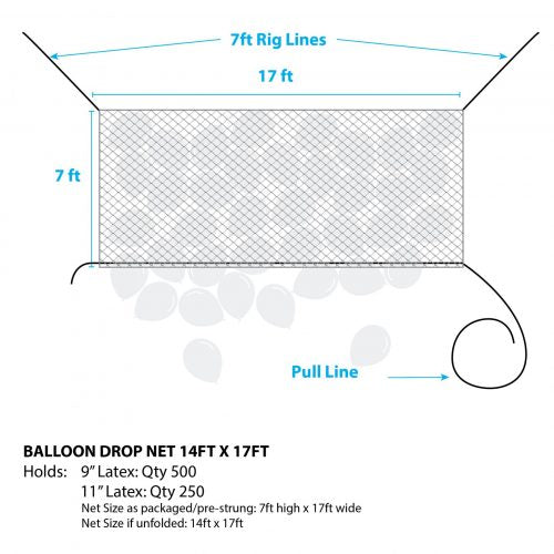 Silver Rainbow Balloon Net Pre-Strung™ - 20ft X 3.5ft