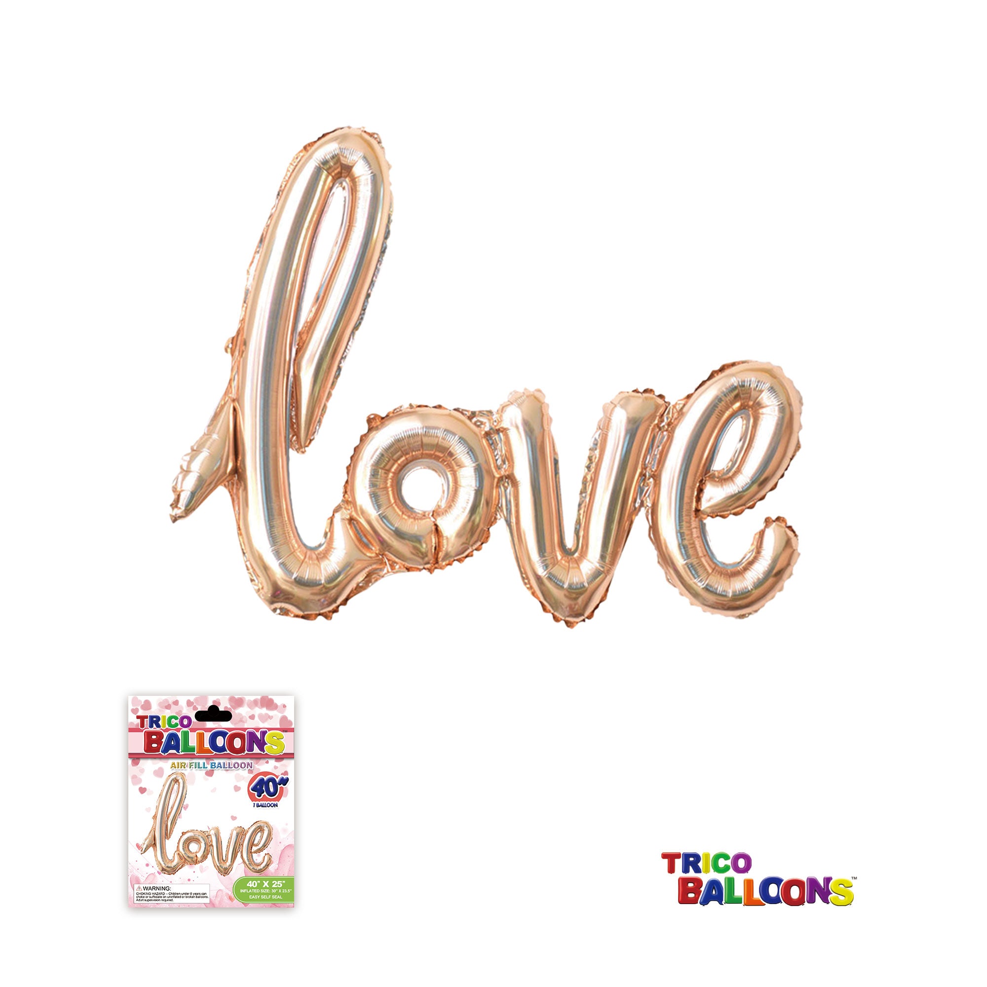 LOVE BANNER BALLOON - ROSE GOLD