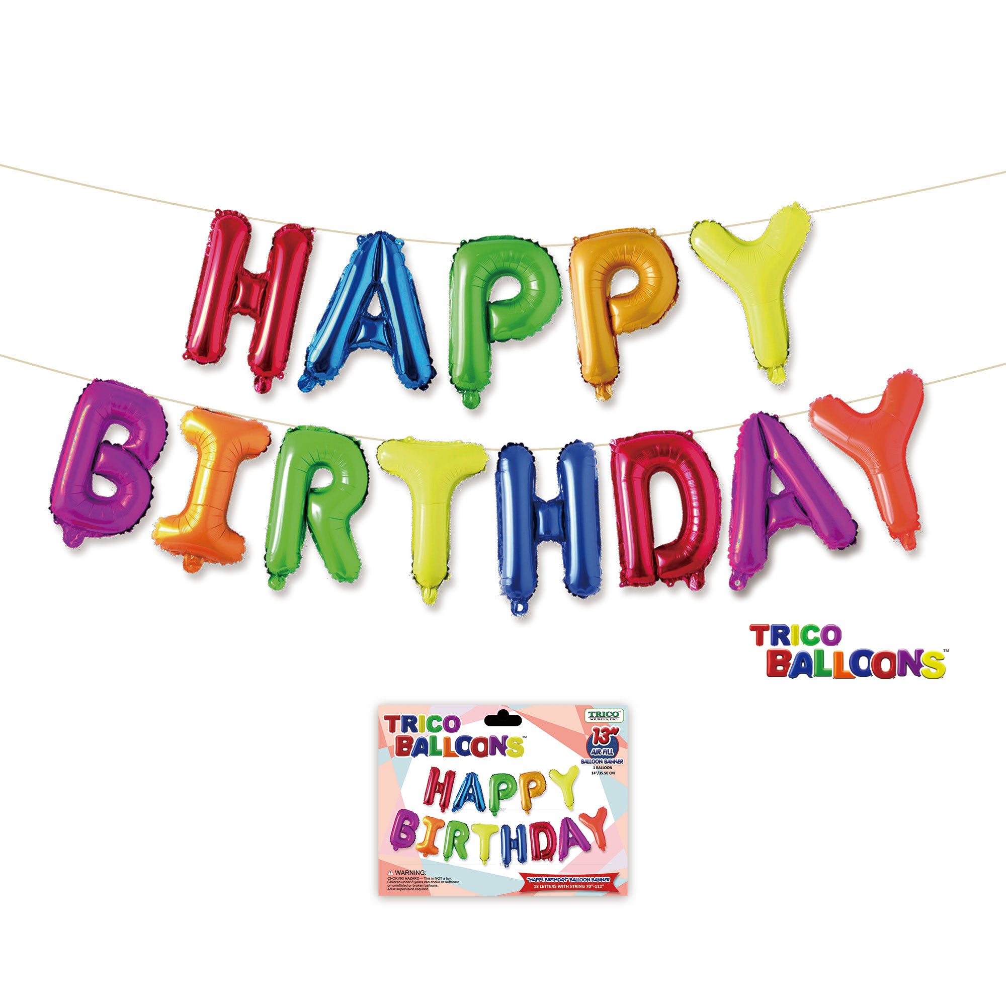 70" HAPPY BIRTHDAY BALLOON BANNER - ASSORTED