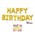 70" HAPPY BIRTHDAY BALLOON BANNER - GOLD