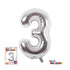 34" NUMBER FOIL BALLOON - 3 SILVER