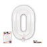 34" NUMBER FOIL BALLOON - 0 WHITE