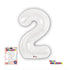 34" NUMBER FOIL BALLOON - 2 WHITE